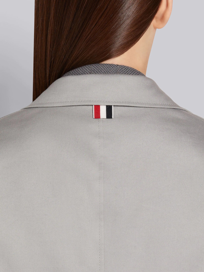 Medium Grey Cotton Twill Sack Overcoat 5