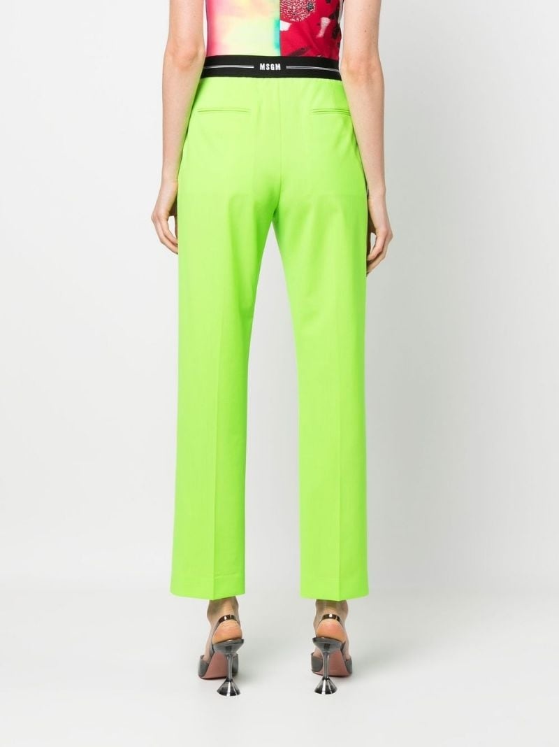 logo-waist slim tailored trousers - 4