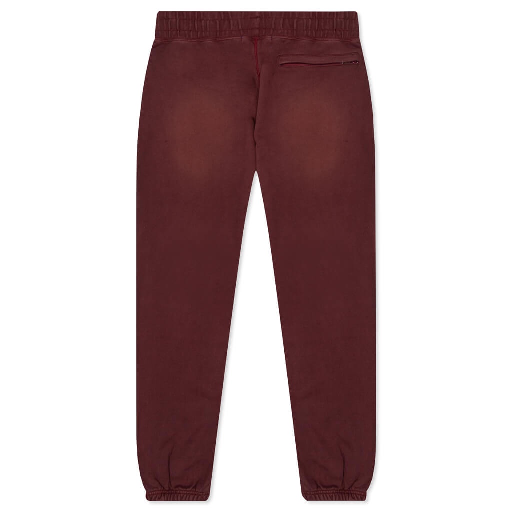 AWAKE SUNBLEACHED LOGO SWEATPANTS - MAROON - 2