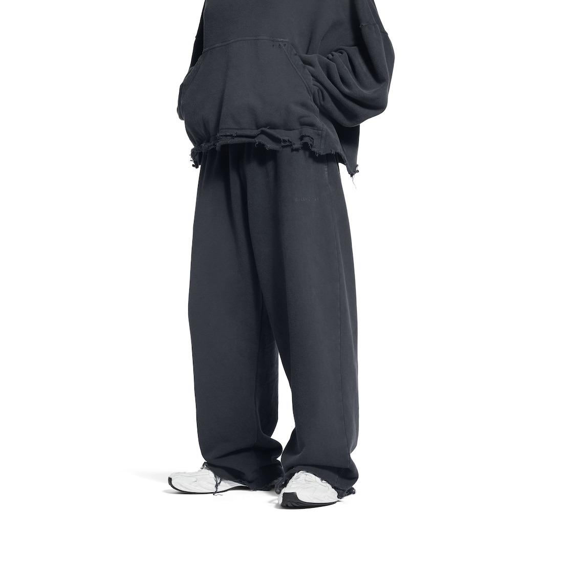 Balenciaga Nail Polish Cropped Sweatpants in Faded Black - 8