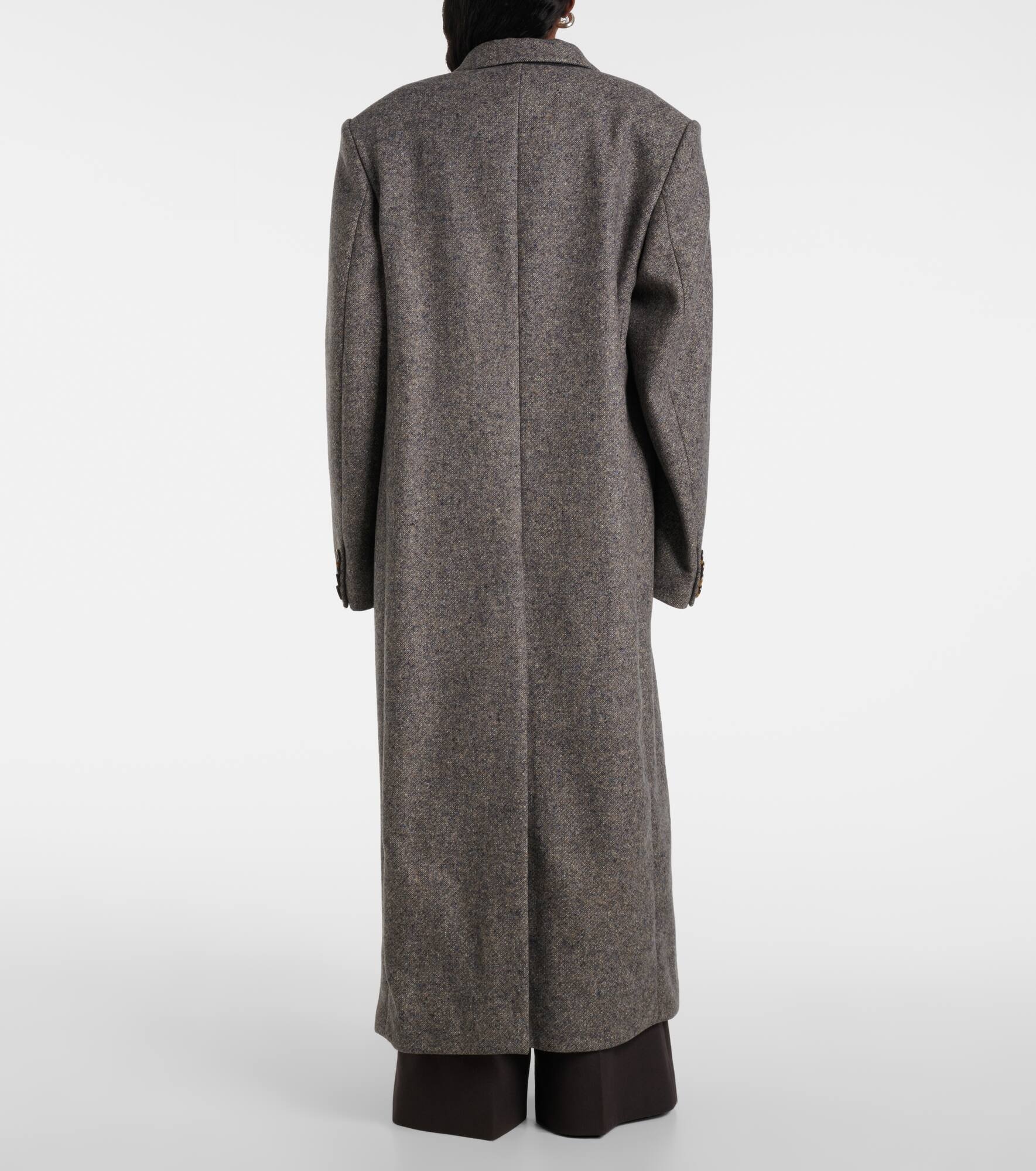 Double-breasted wool and silk-blend coat - 3
