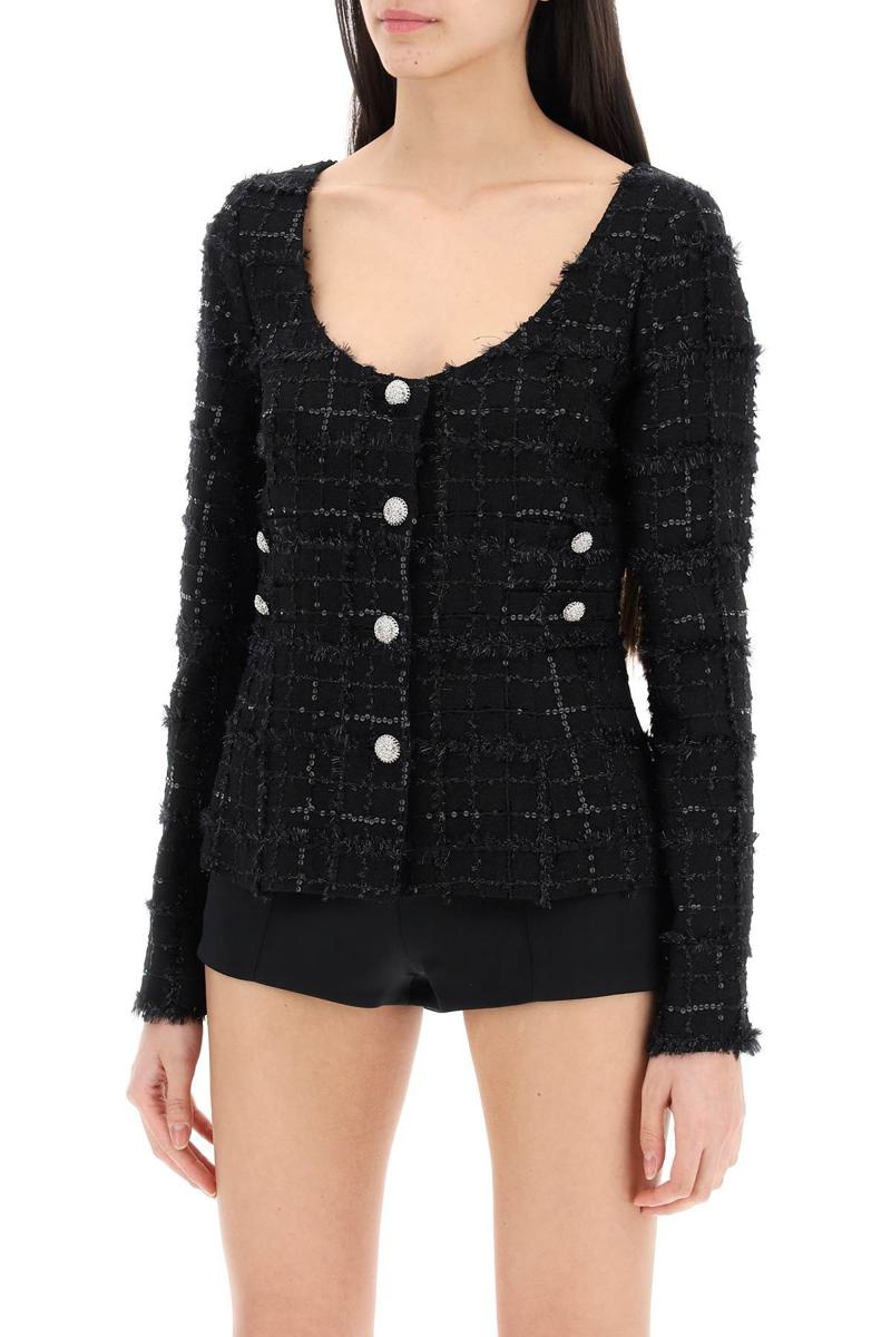 Alessandra Rich TWEED JACKET WITH SEQUINS EMBELL - 4