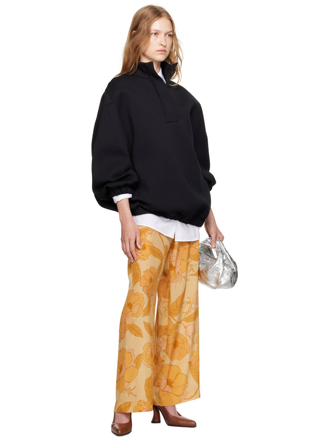 Black Stand Collar Sweatshirt - 4