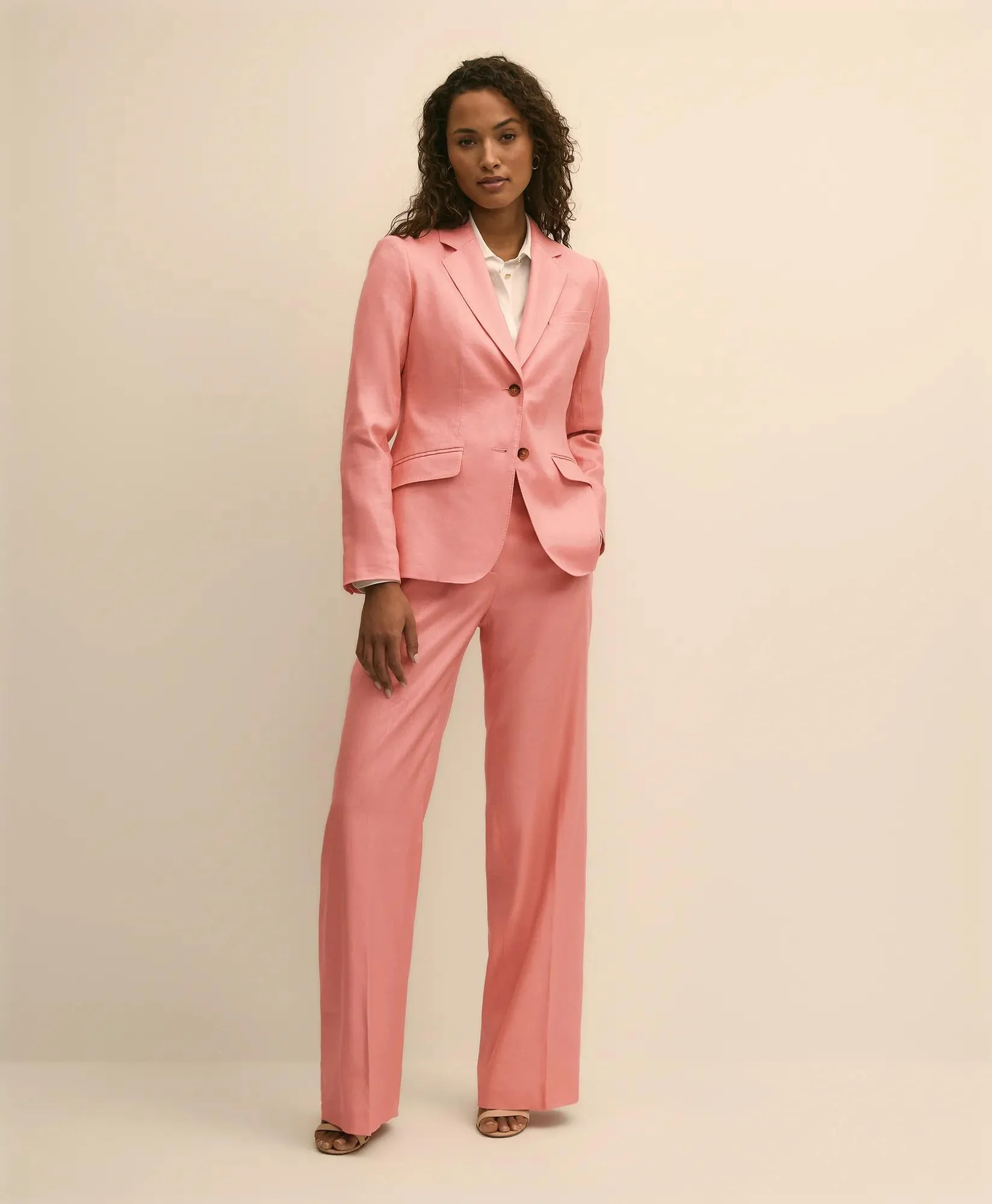 Linen-Blend Wide-Leg Pants - 1