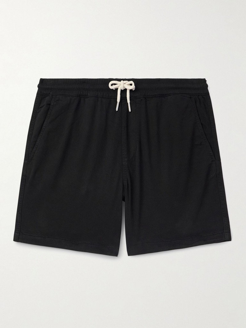 Gregor Straight-Leg TENCEL™ Lyocell and LENZING™ ECOVERO™-Blend Twill Drawstring Shorts Black 1