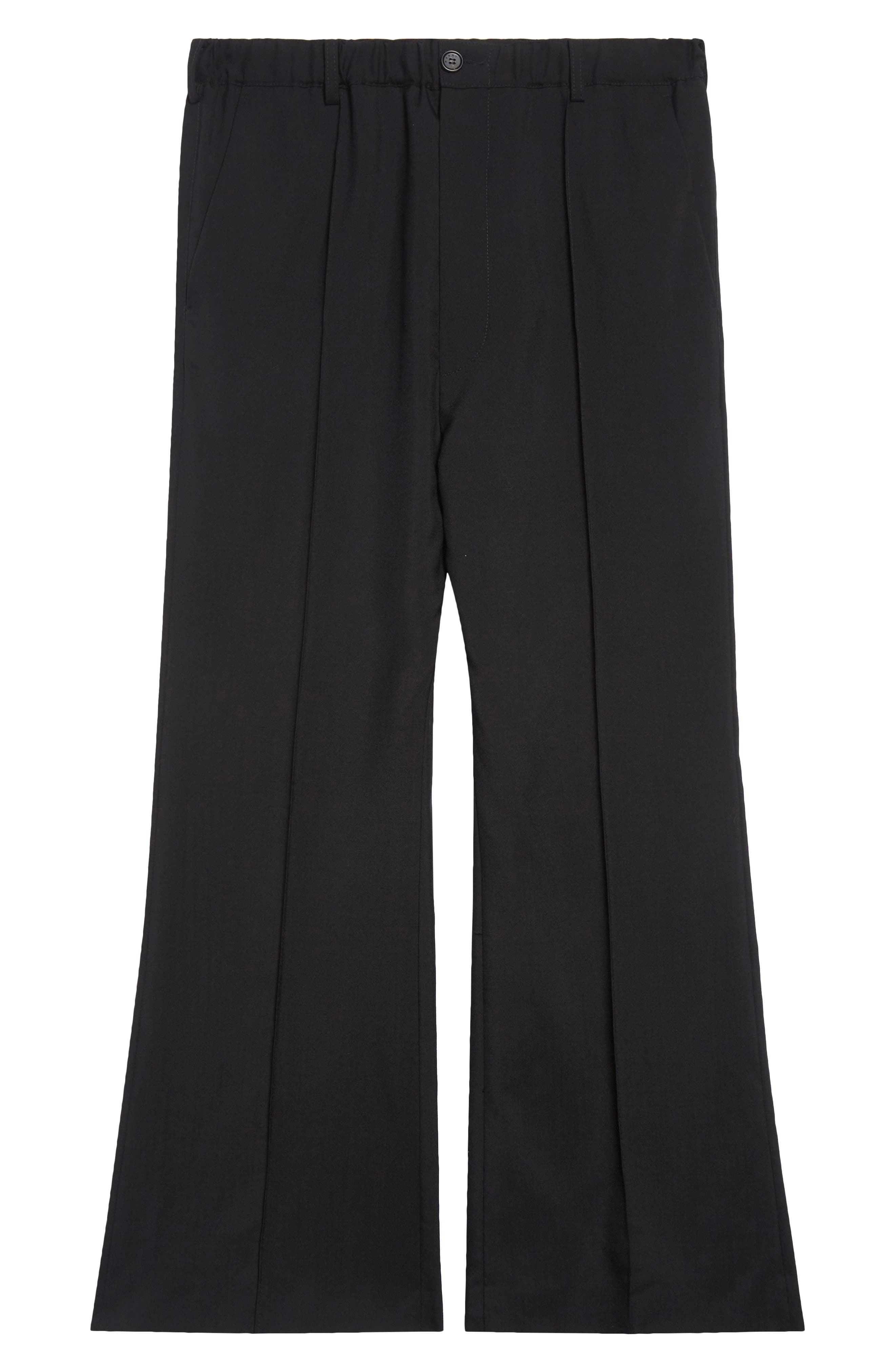 Marni Pintuck Wool Flare Leg Pants in Black at Nordstrom - 6