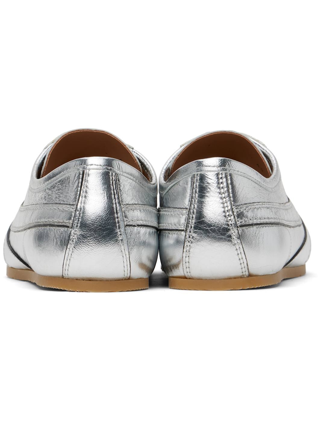 Dries Van Noten Silver Leather Sneakers | REVERSIBLE
