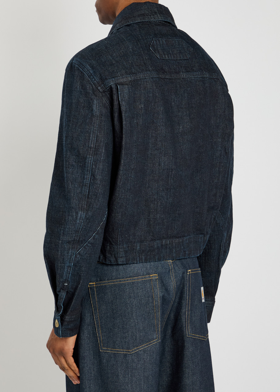 Jacquemus La Veste De-nîmes Crocodile-effect Canvas Jacket - 3