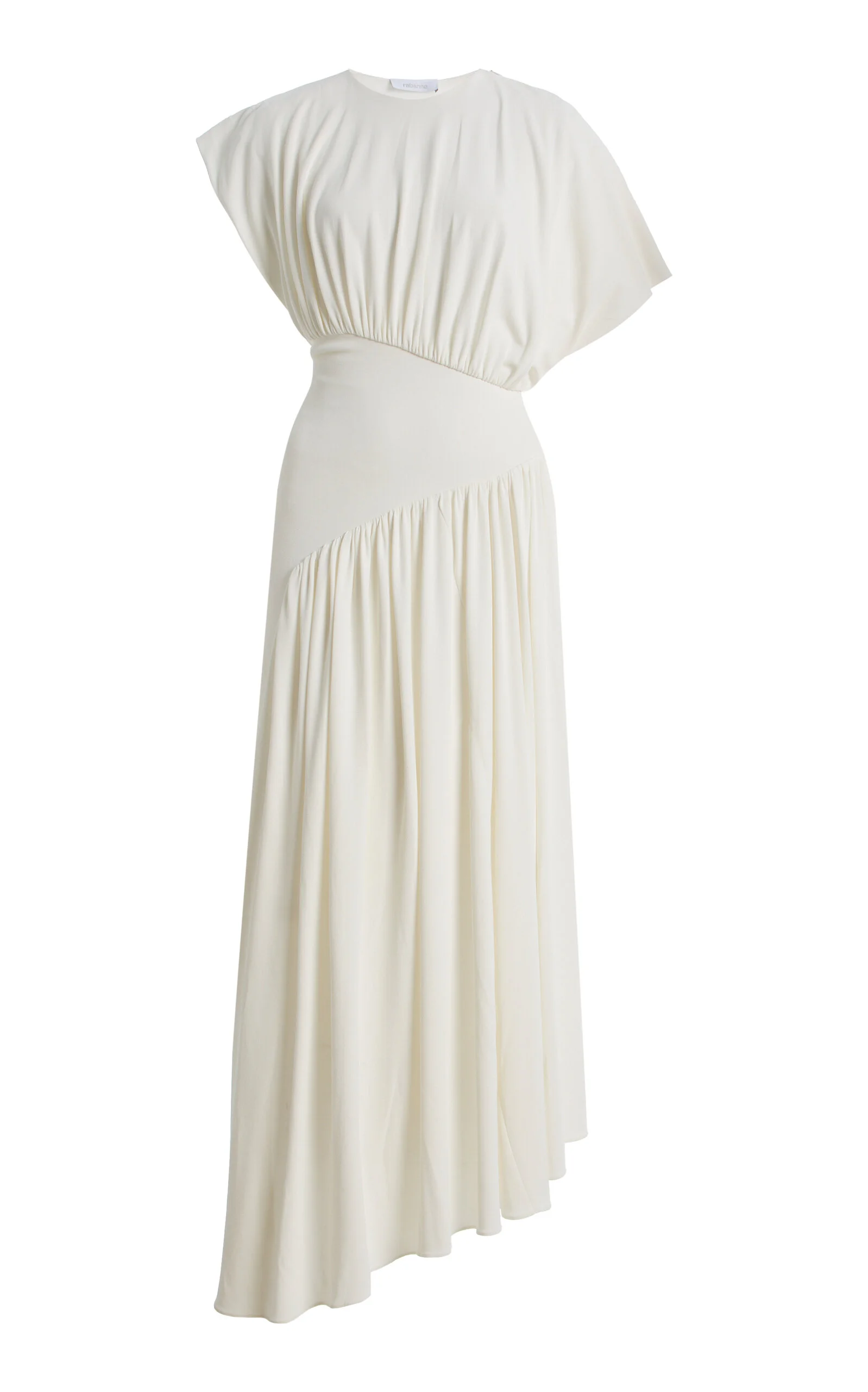 Gathered Jersey Maxi Dress ivory - 1