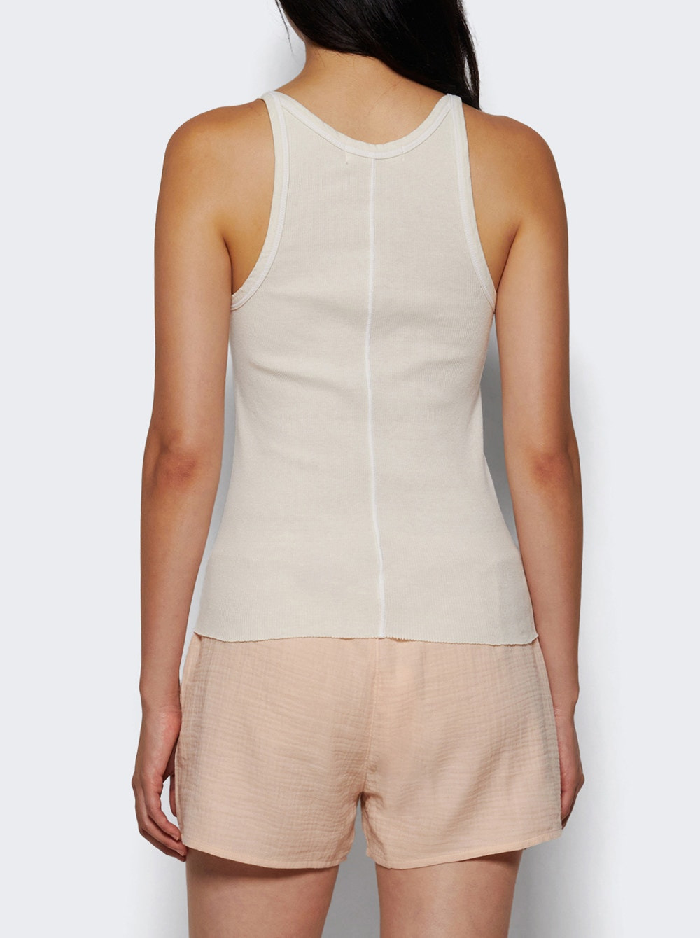 Rib Tank Top Bone - 4