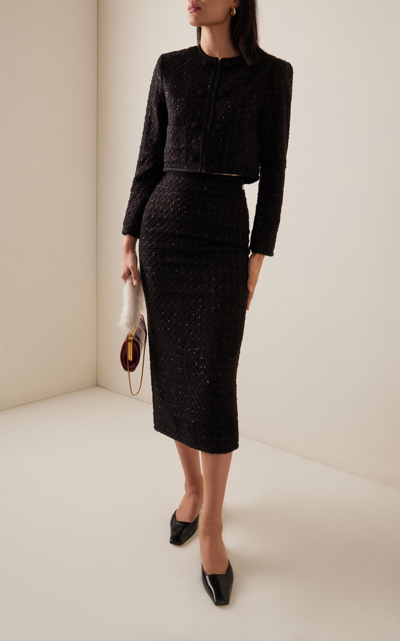 Cropped Bouclé Jacket black 3