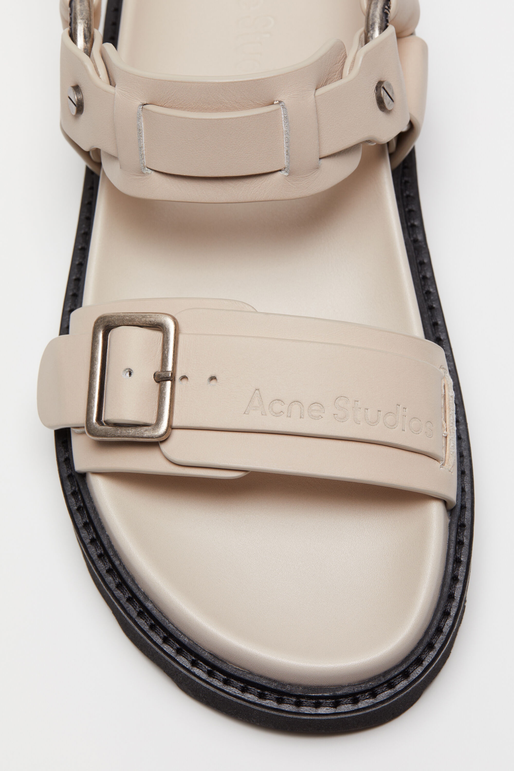 Leather buckle sandal - Sand beige - 4