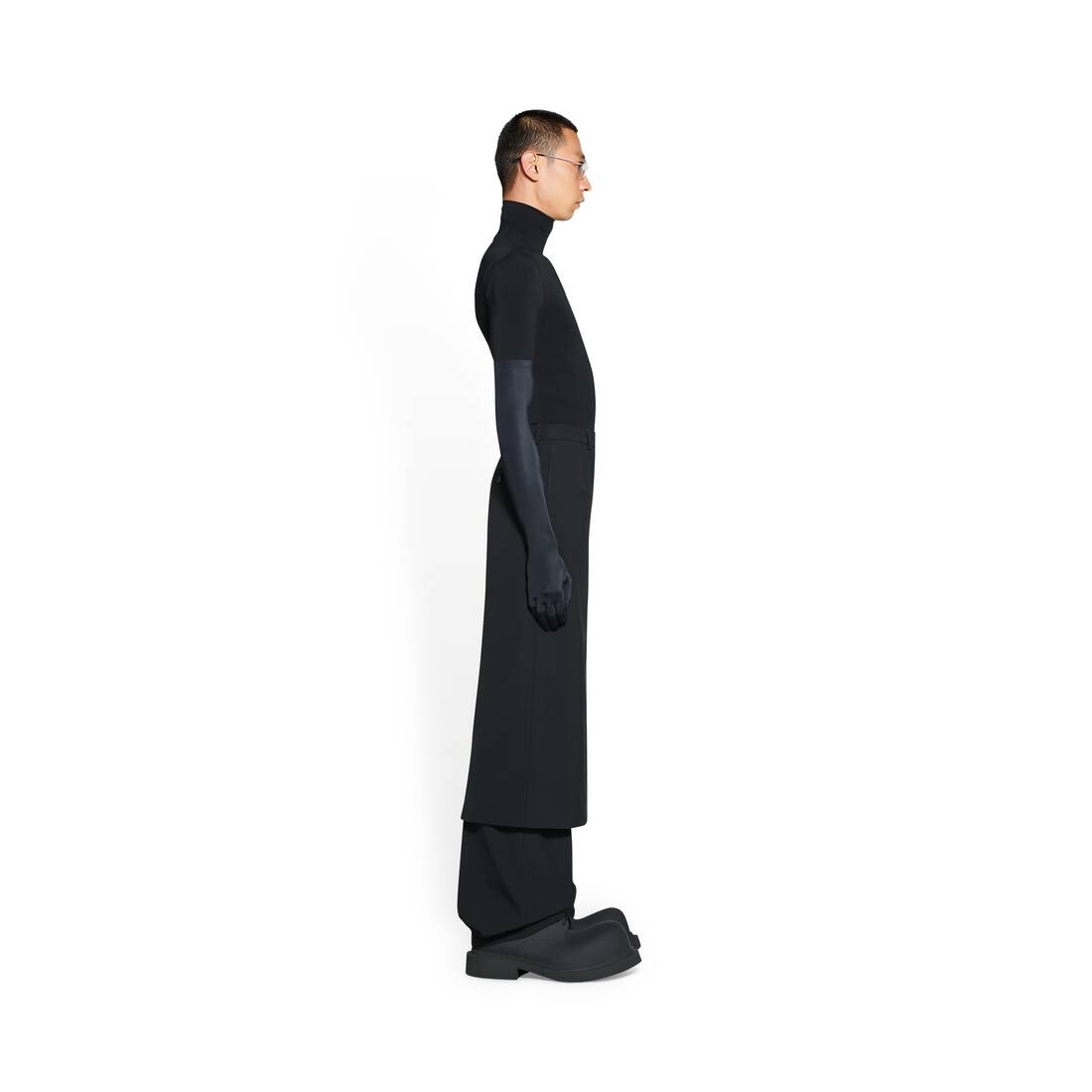 Slit Tailored Skirt in Black - 3