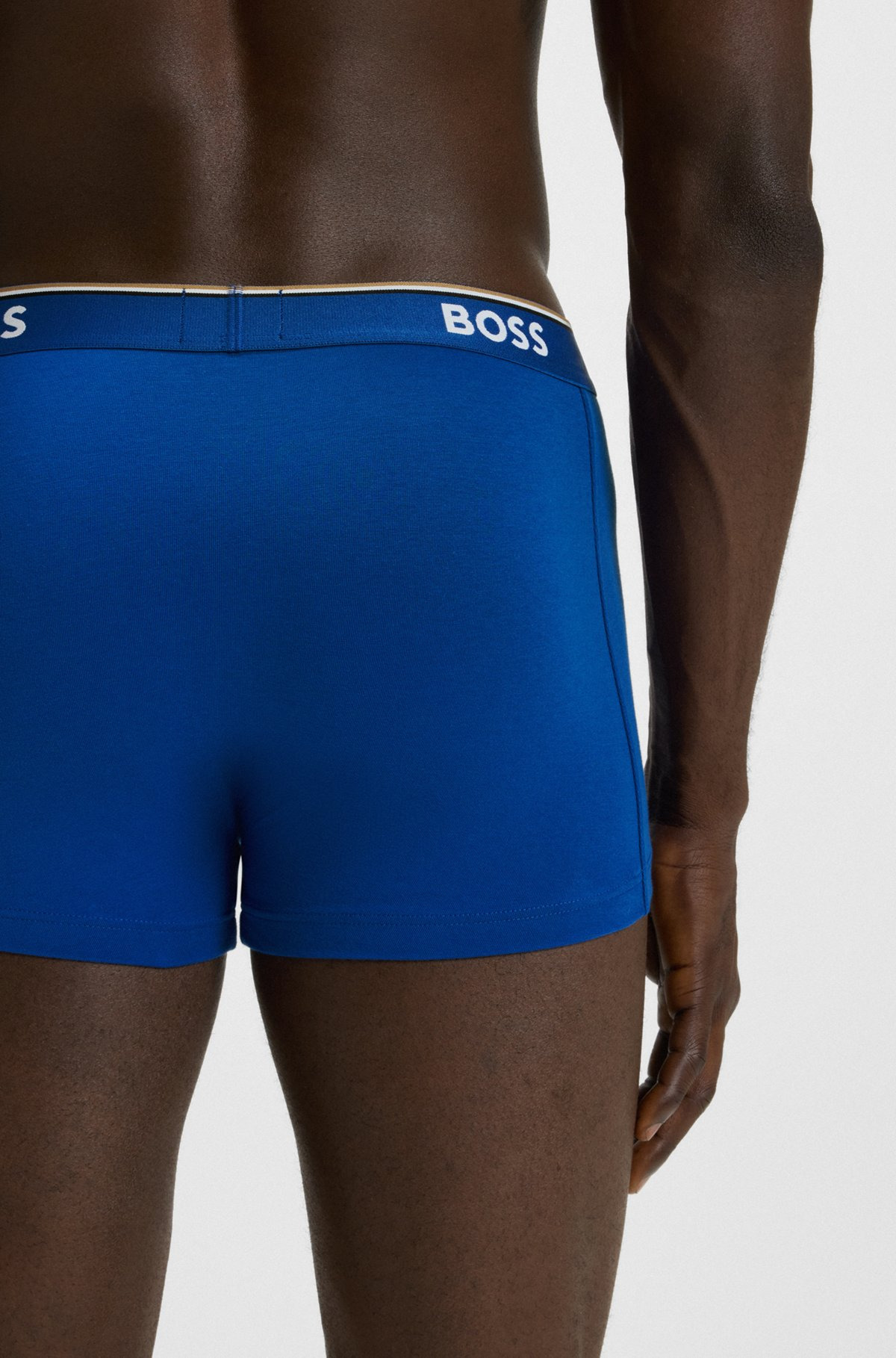 THREE-PACK OF STRETCH-COTTON TRUNKS WITH LOGO WAISTBANDS - 5