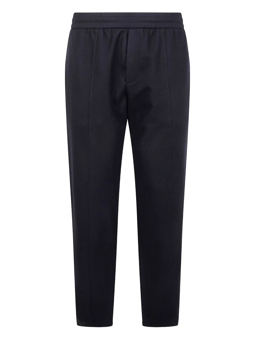 elasticated-waist wool trousers - 1