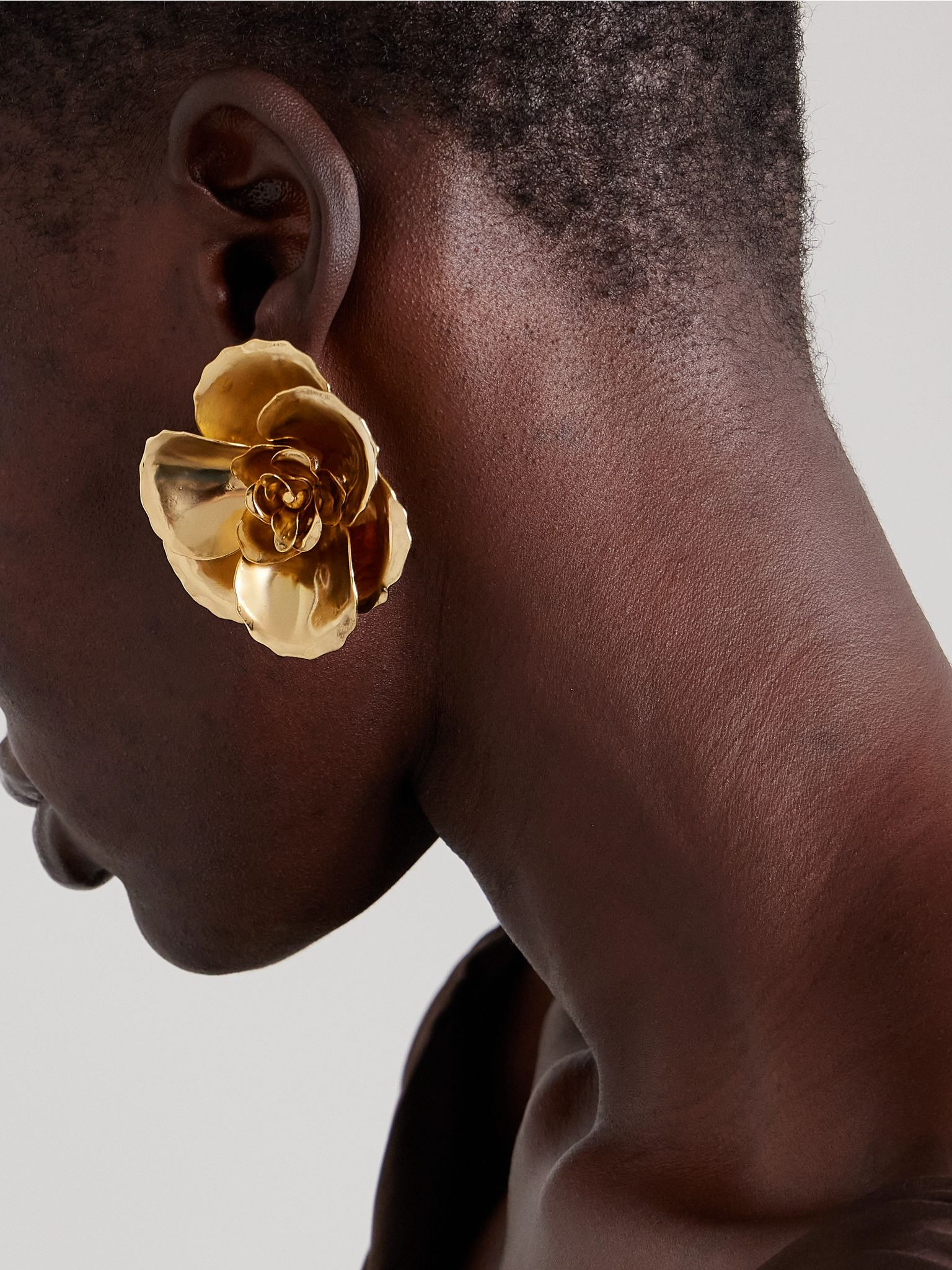 Gladiolus gold-tone earrings Gold - 2