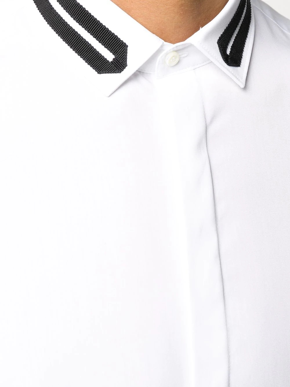 tape collar tuxedo shirt - 5