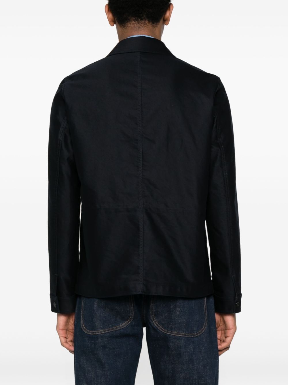spread-collar cotton shirt jacket - 5