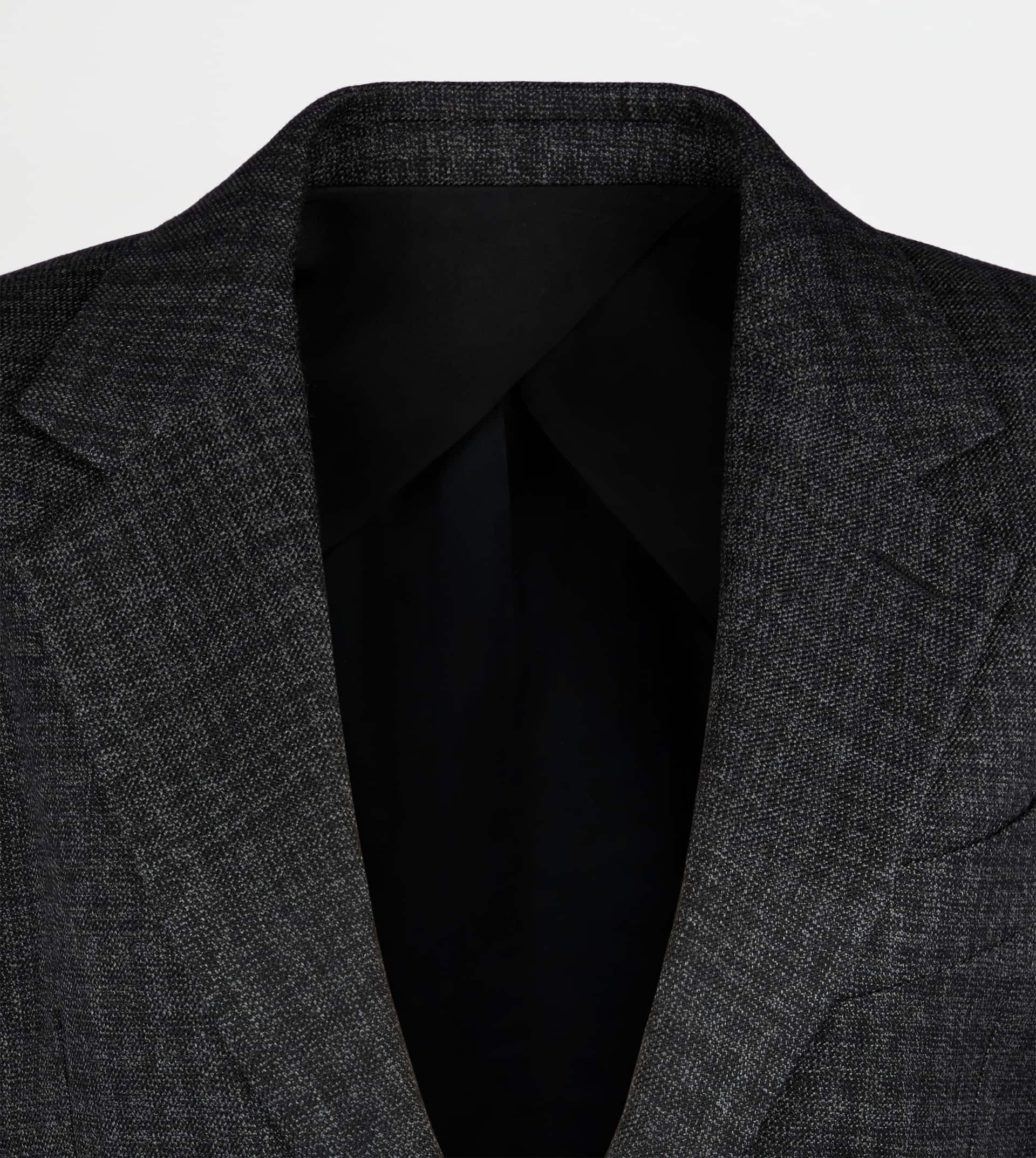 BLAZER IN CHECKS WOOL - GREY, BLACK, WHITE - 7