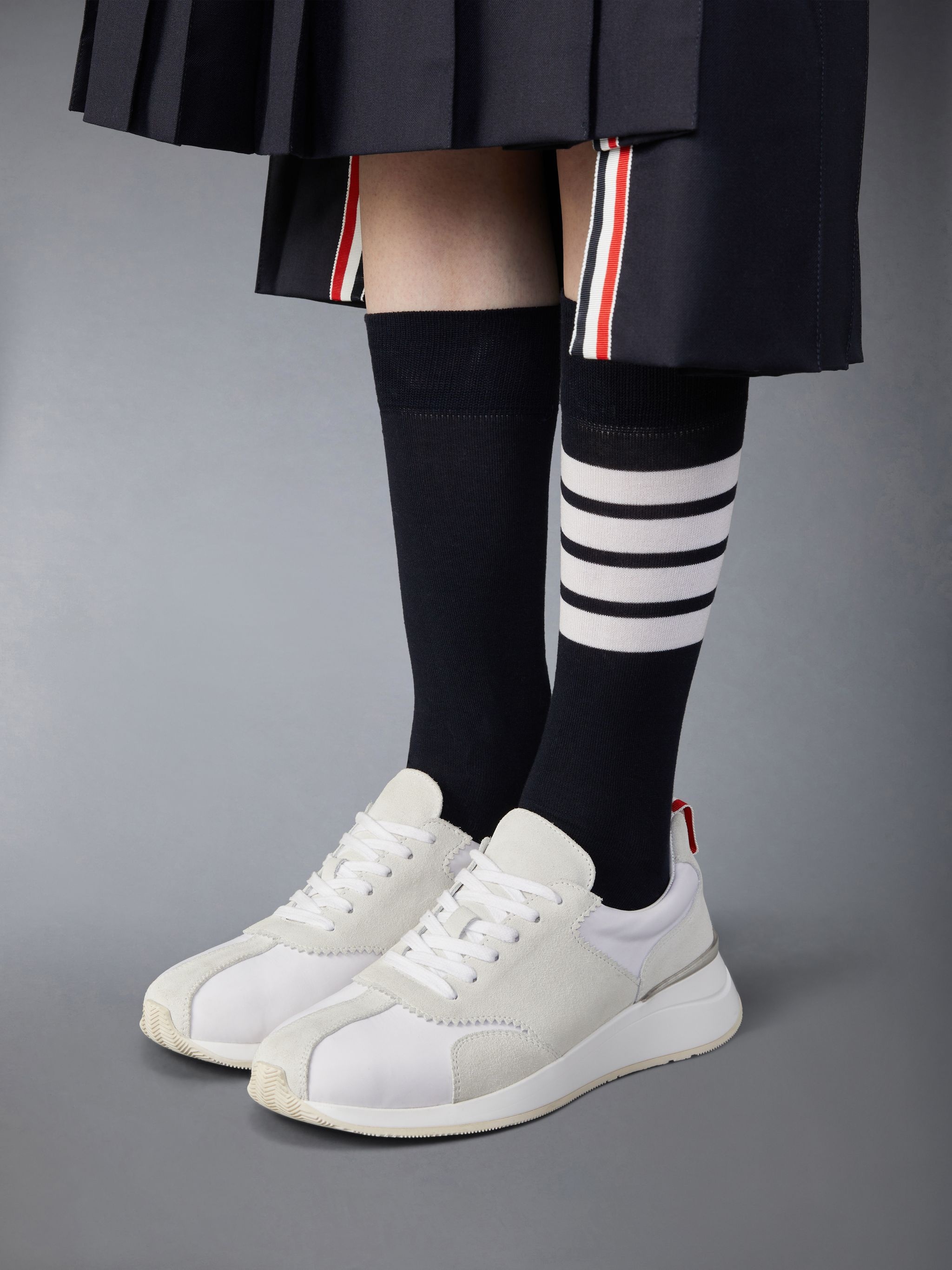 スニーカー *THOM BROWNE* Sprinter Tech Nylon Sneakers White MFE002BF048 Thom Browne Nylon Sprinter Sneaker | REVERSIBLE