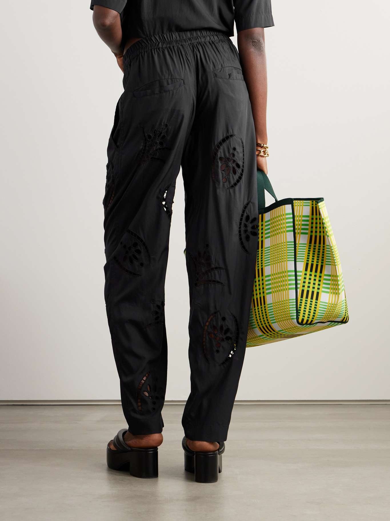 Hectorina broderie anglaise modal-blend wide-leg pants - 3