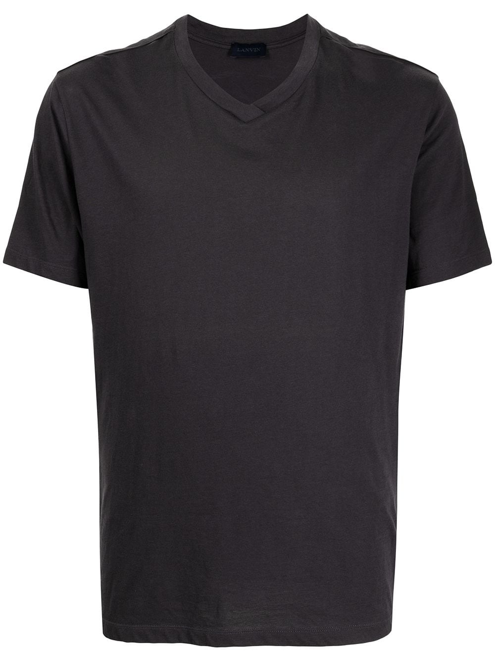 tonal silk-panel V-neck T-shirt - 1