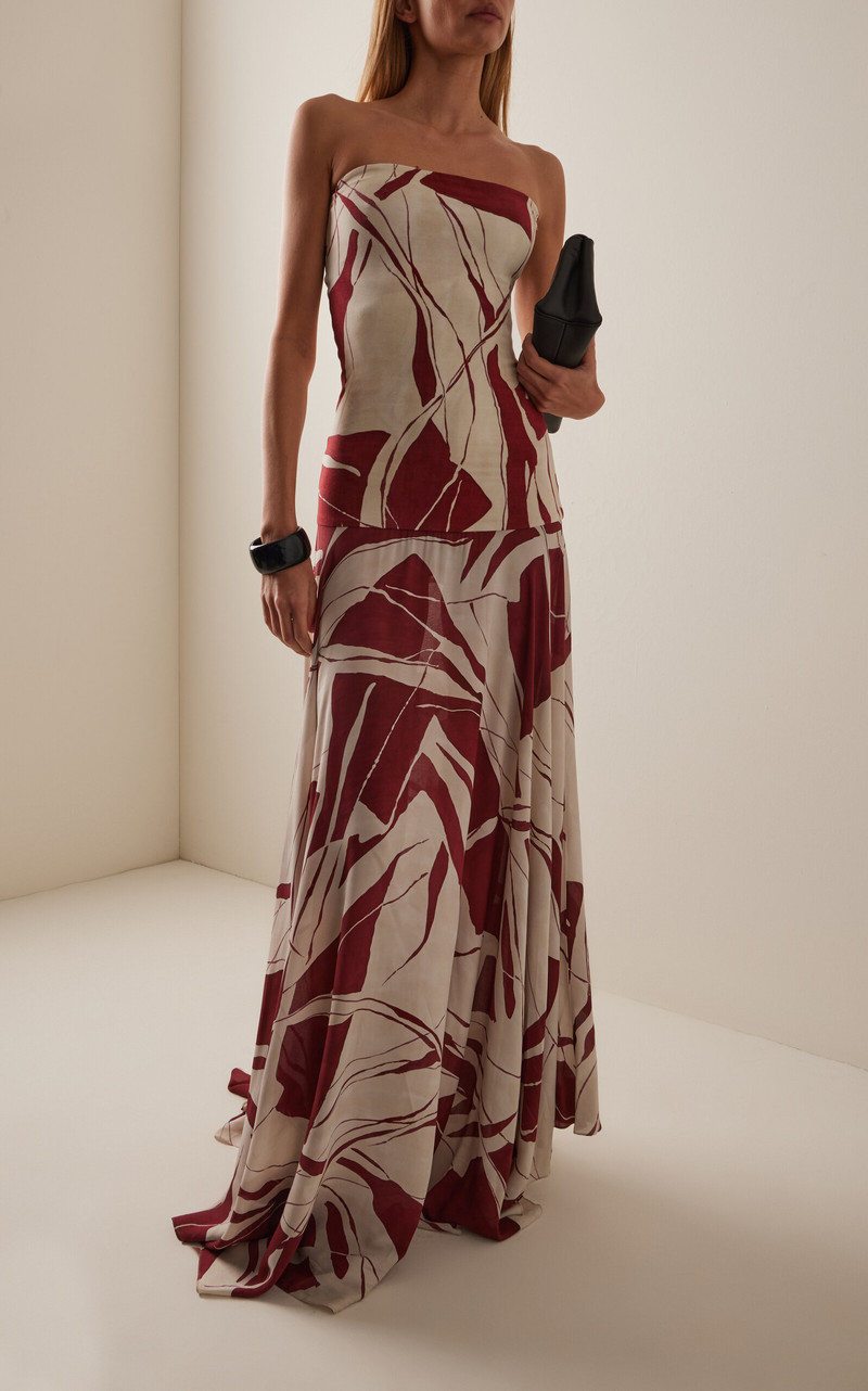 SILVIA TCHERASSI Muriel Strapless Jersey Maxi Dress multi outlook