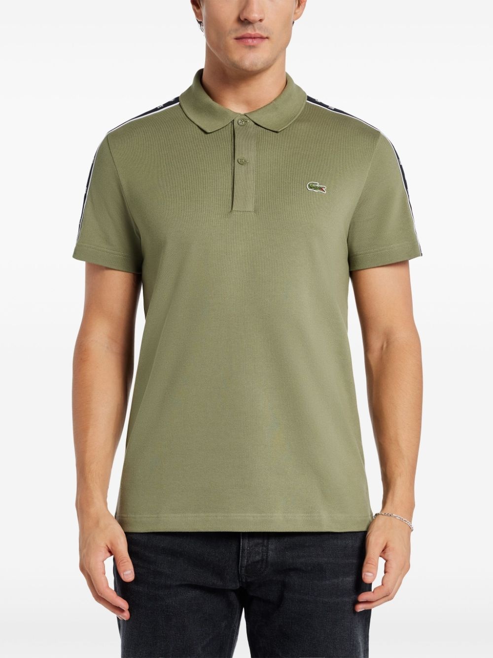 logo-patch polo shirt - 3