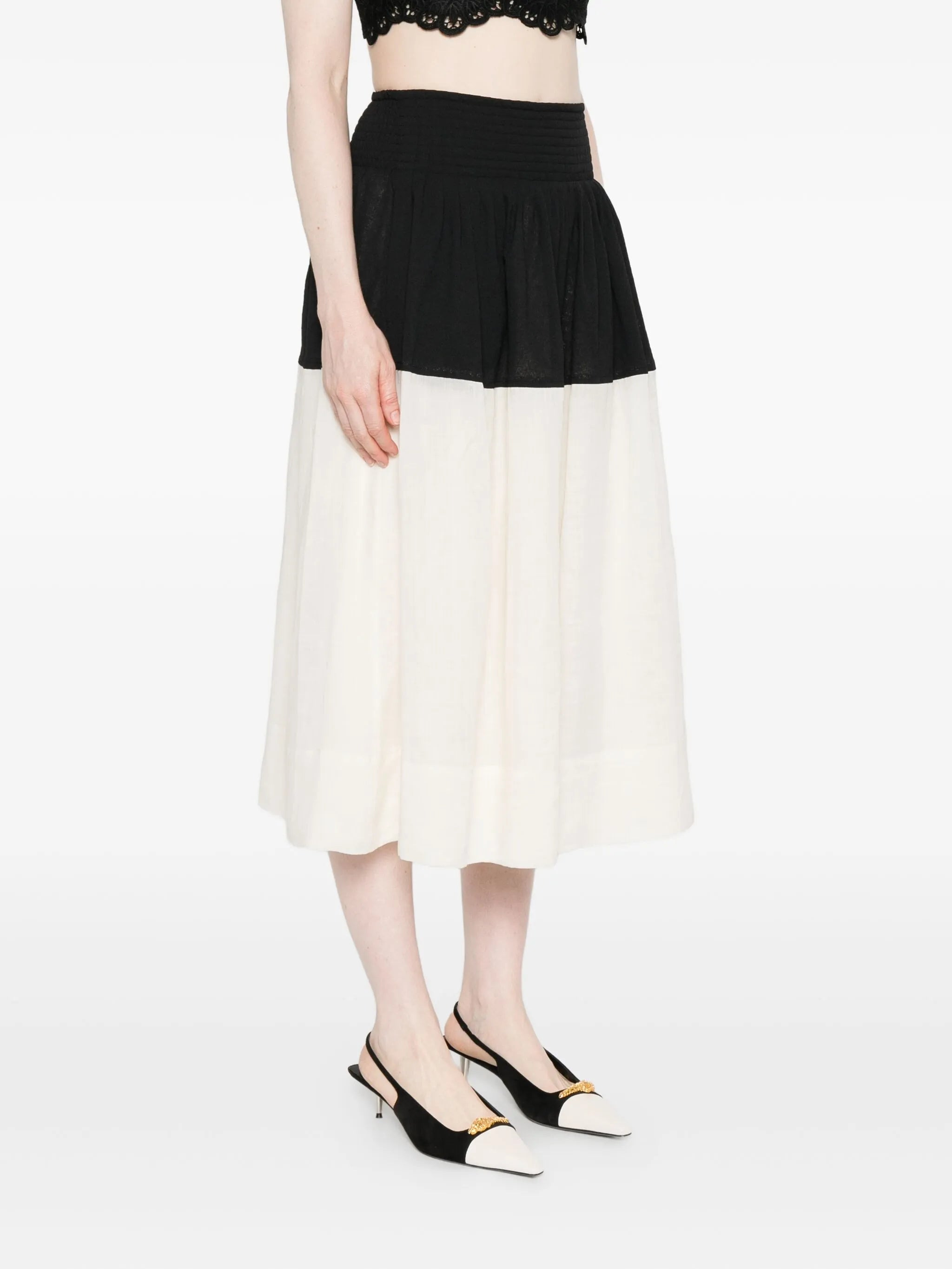 Sea Two-tone Midi Skirt - 3