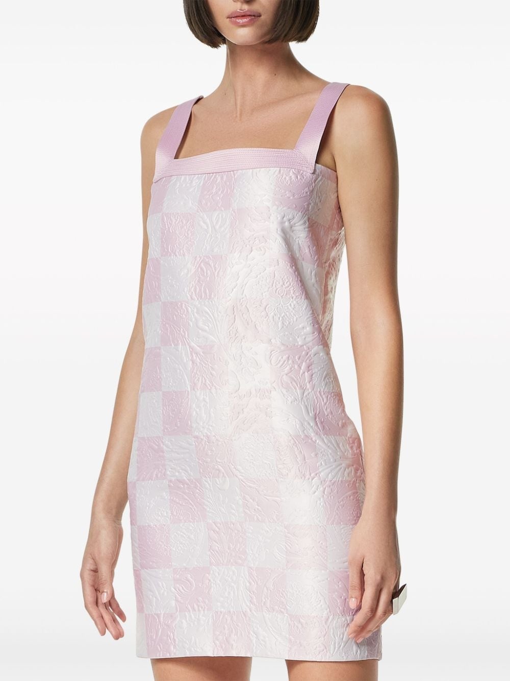 check-print mini dress - 3