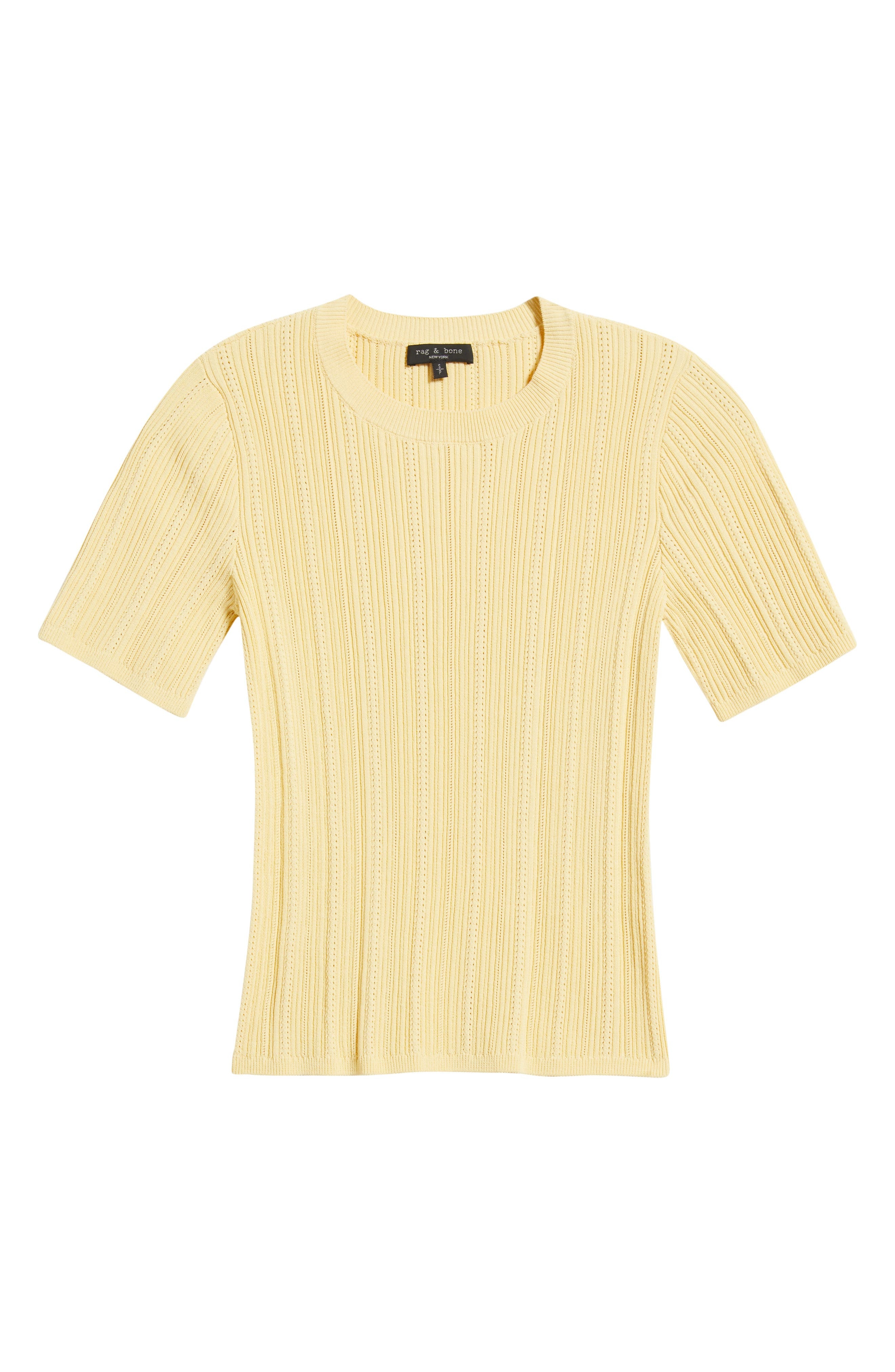 rag & bone Camryn Short Sleeve Rib Sweater in Sunlit at Nordstrom - 5