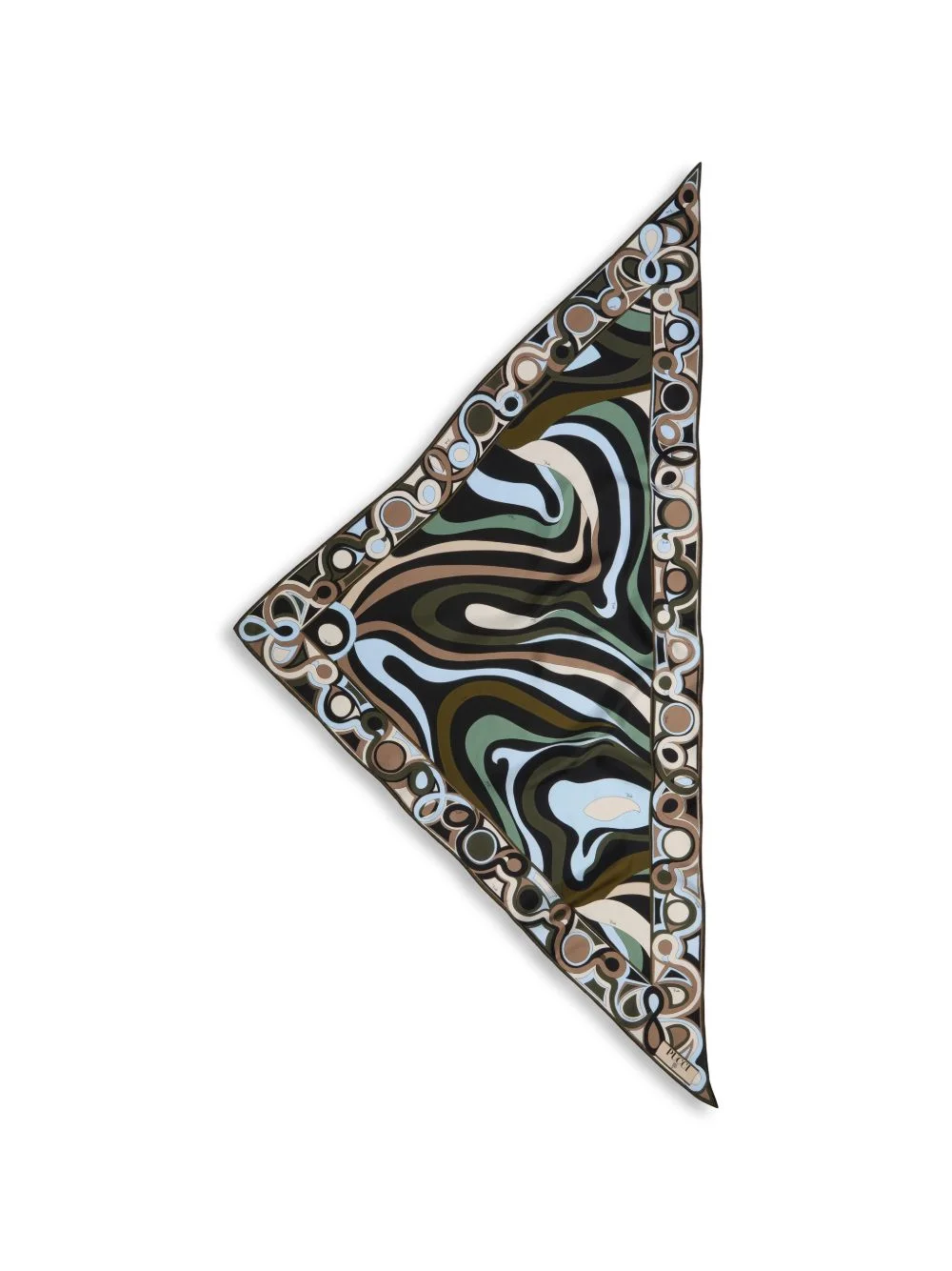 Marmo-print silk triangle scarf - 1