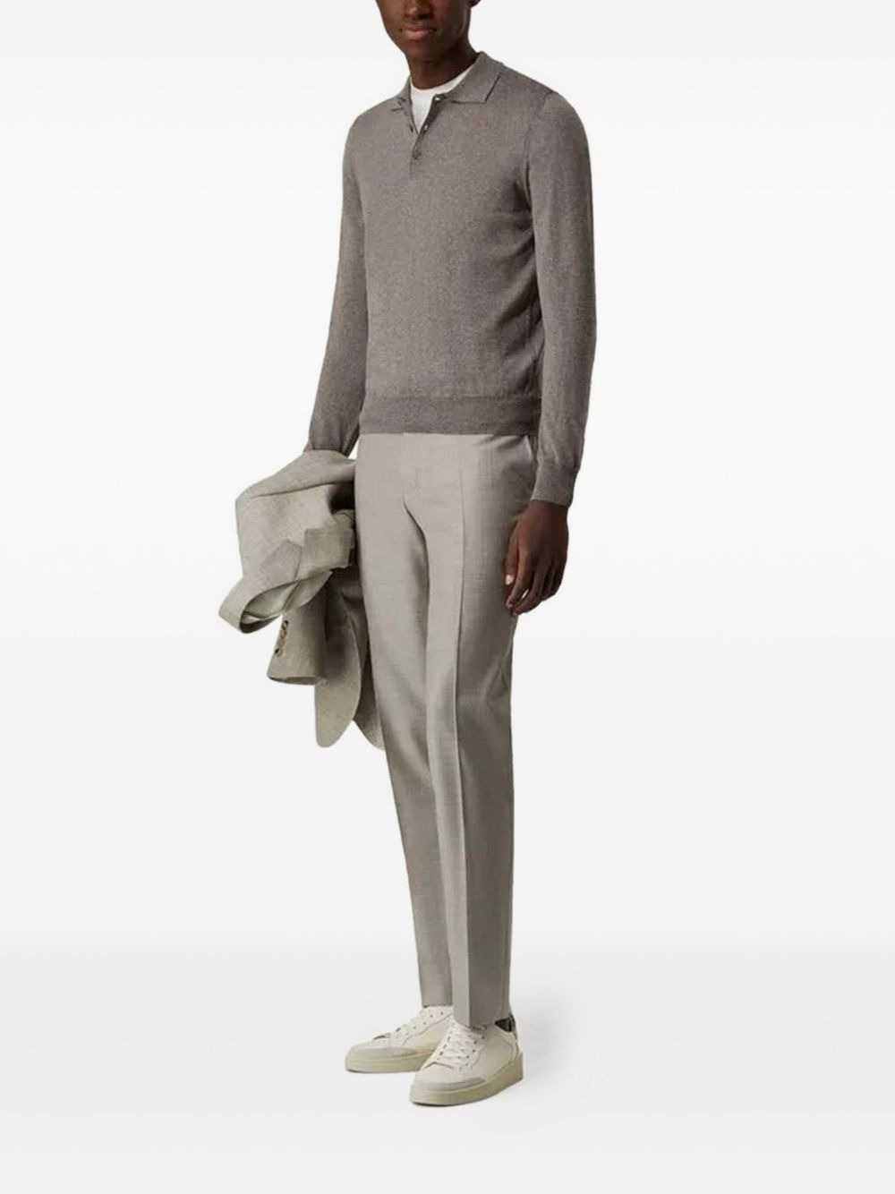 polo-neck long-sleeved sweater - 2