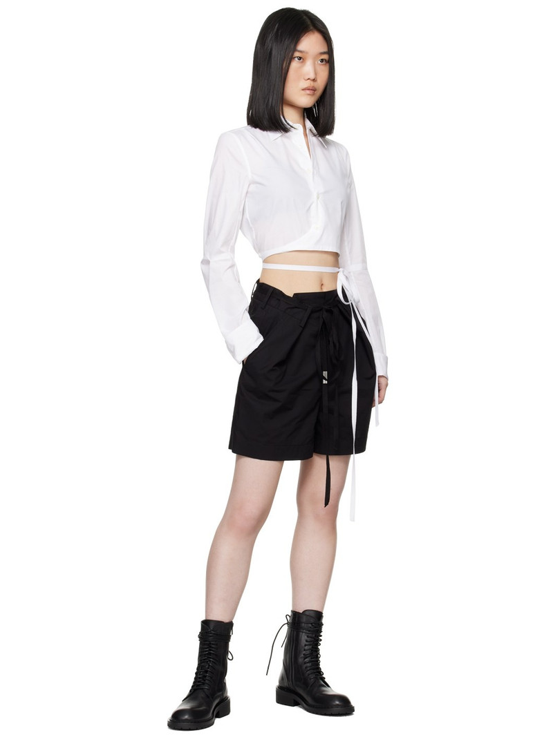 Ann Demeulemeester Black Jess Pleated Shorts outlook