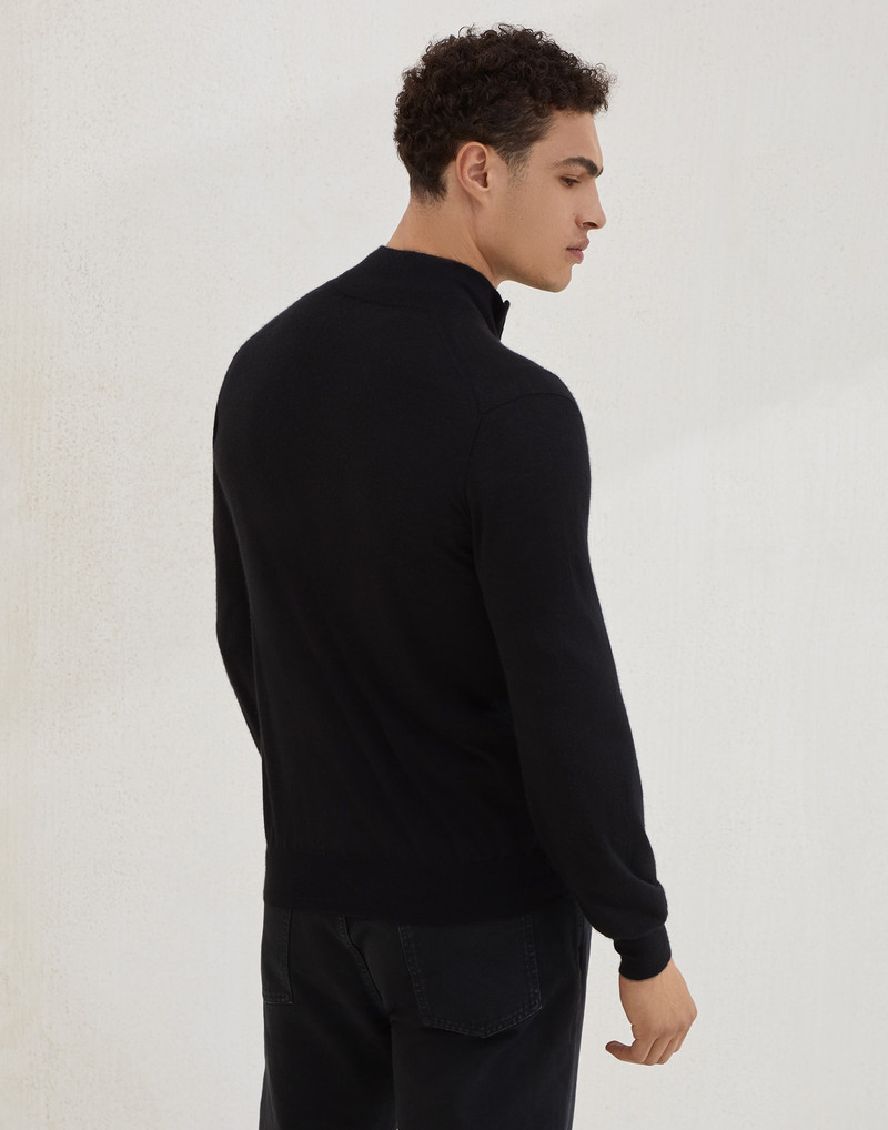 Brunello Cucinelli Cashmere and silk lightweight cardigan with zipper outlook