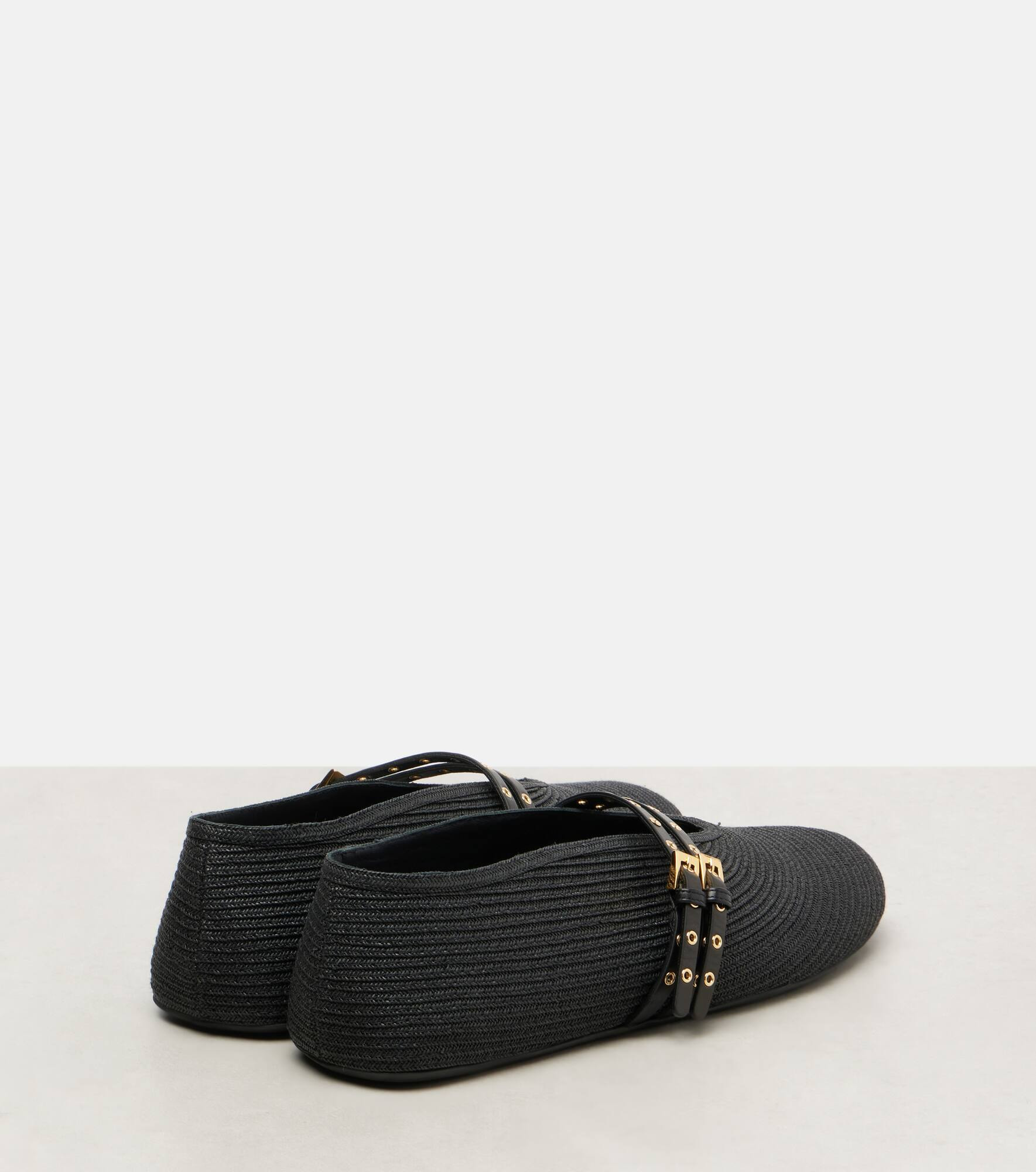Leather-trimmed ballet flats - 2