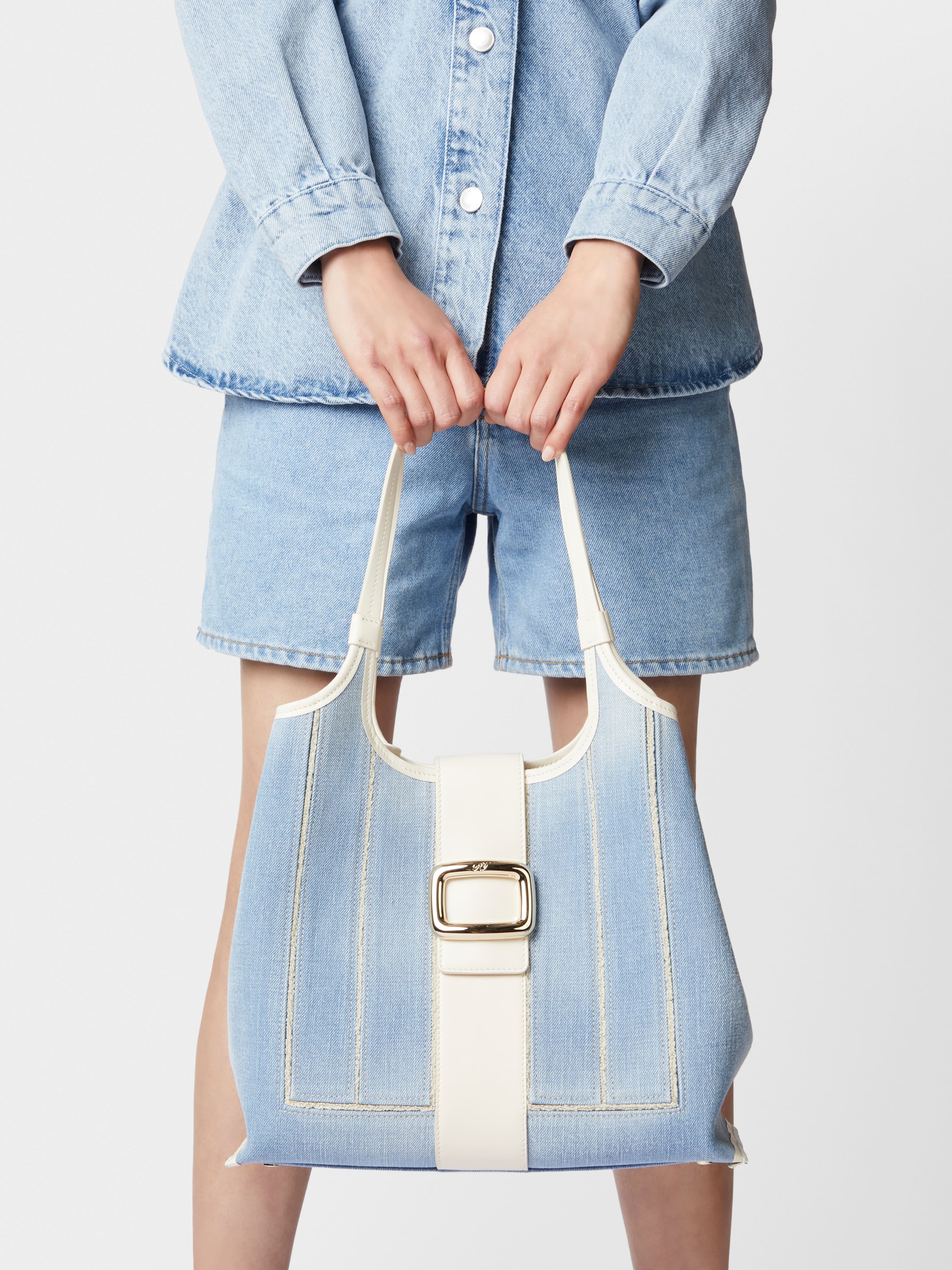 Viv' Choc Medium Shopping Bag in Denim - 11