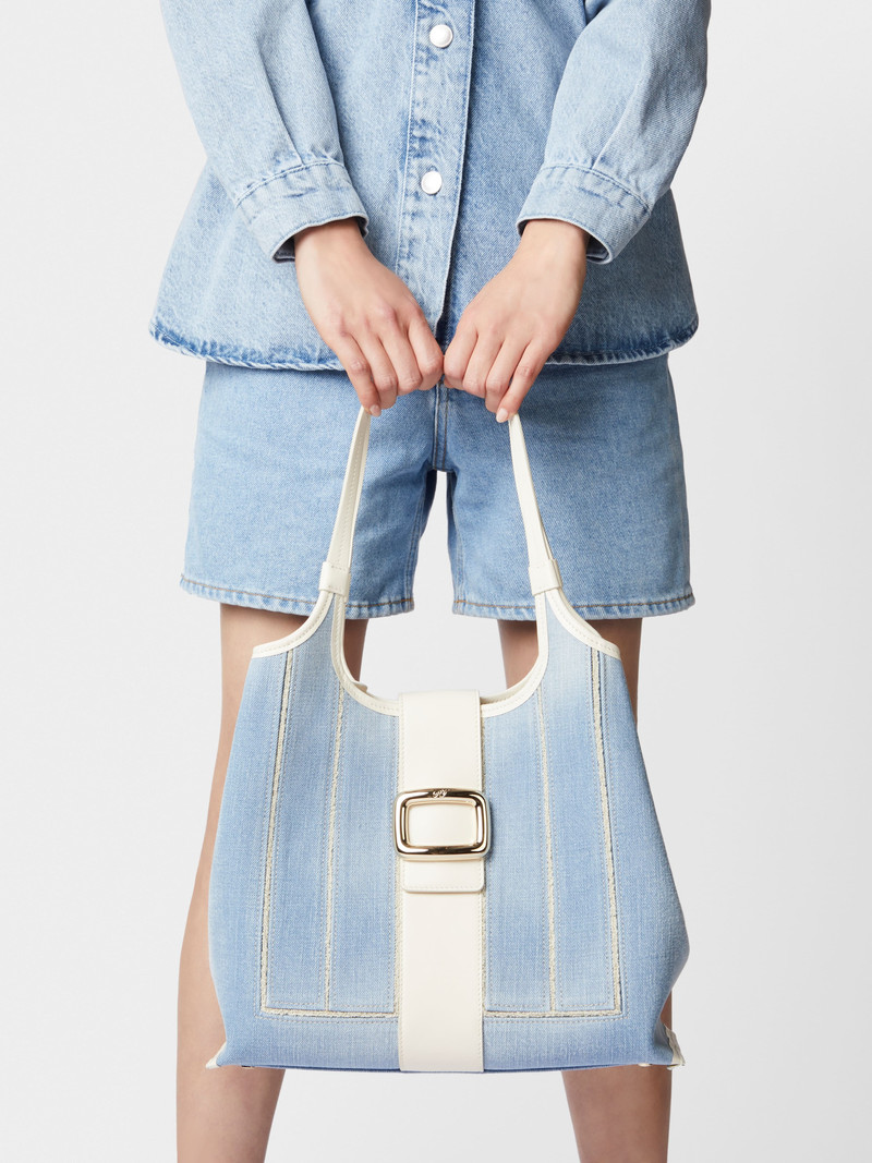 Viv' Choc Medium Shopping Bag in Denim 11