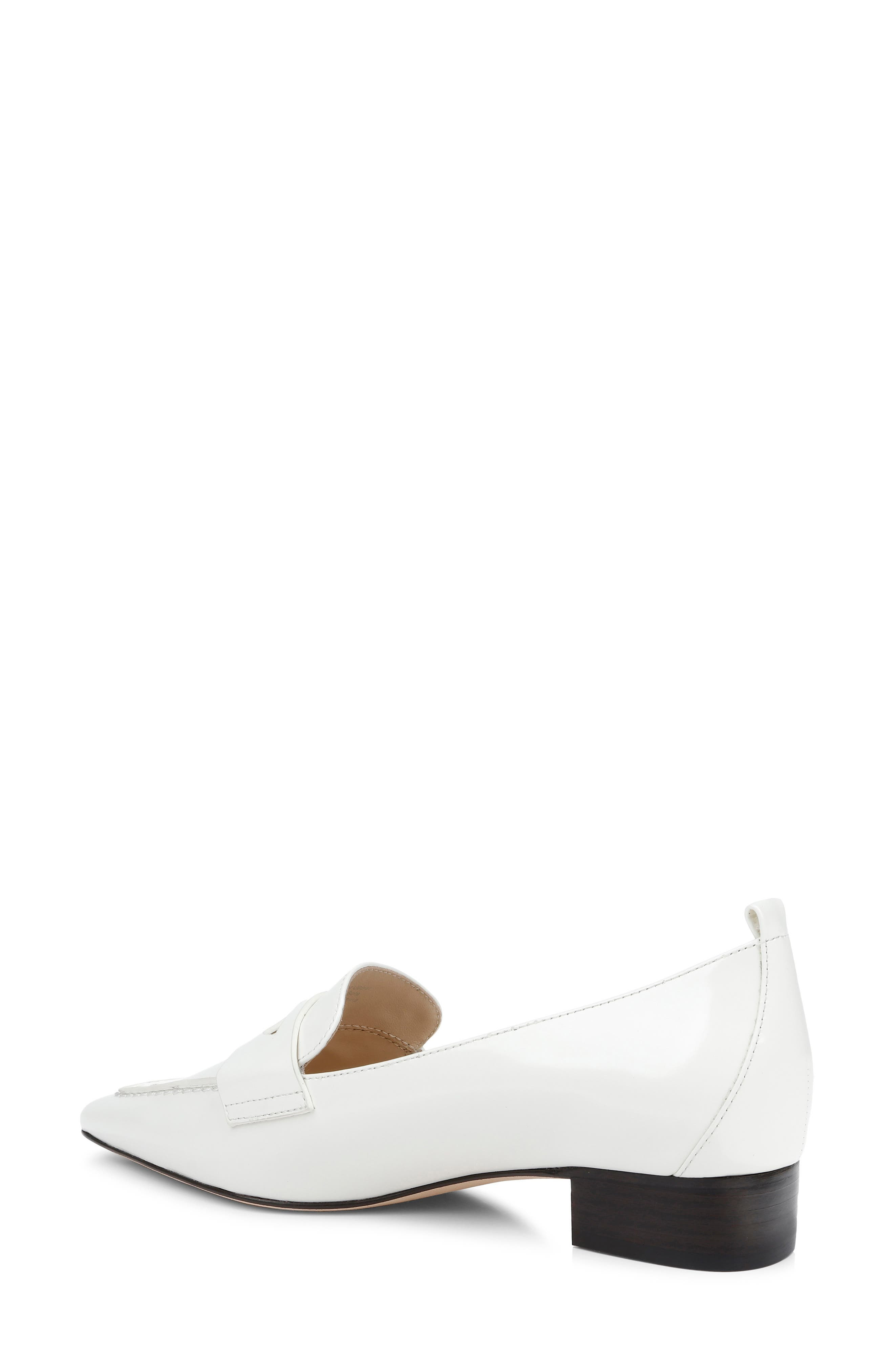 L'AGENCE Maelys Pointed Toe Penny Loafer in Pearl Leather at Nordstrom - 2