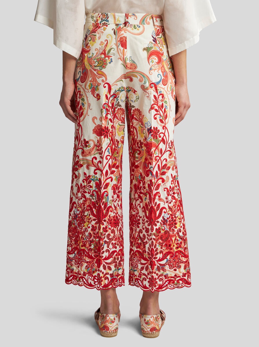 PAISLEY CULOTTE TROUSERS WITH EMBROIDERY - 5