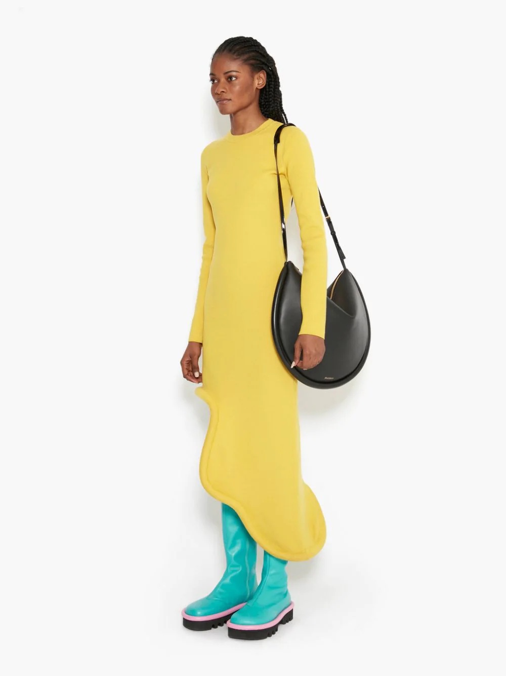 BUMPER-TUBE LONG SLEEVE ASYMMETRIC DRESS - 3