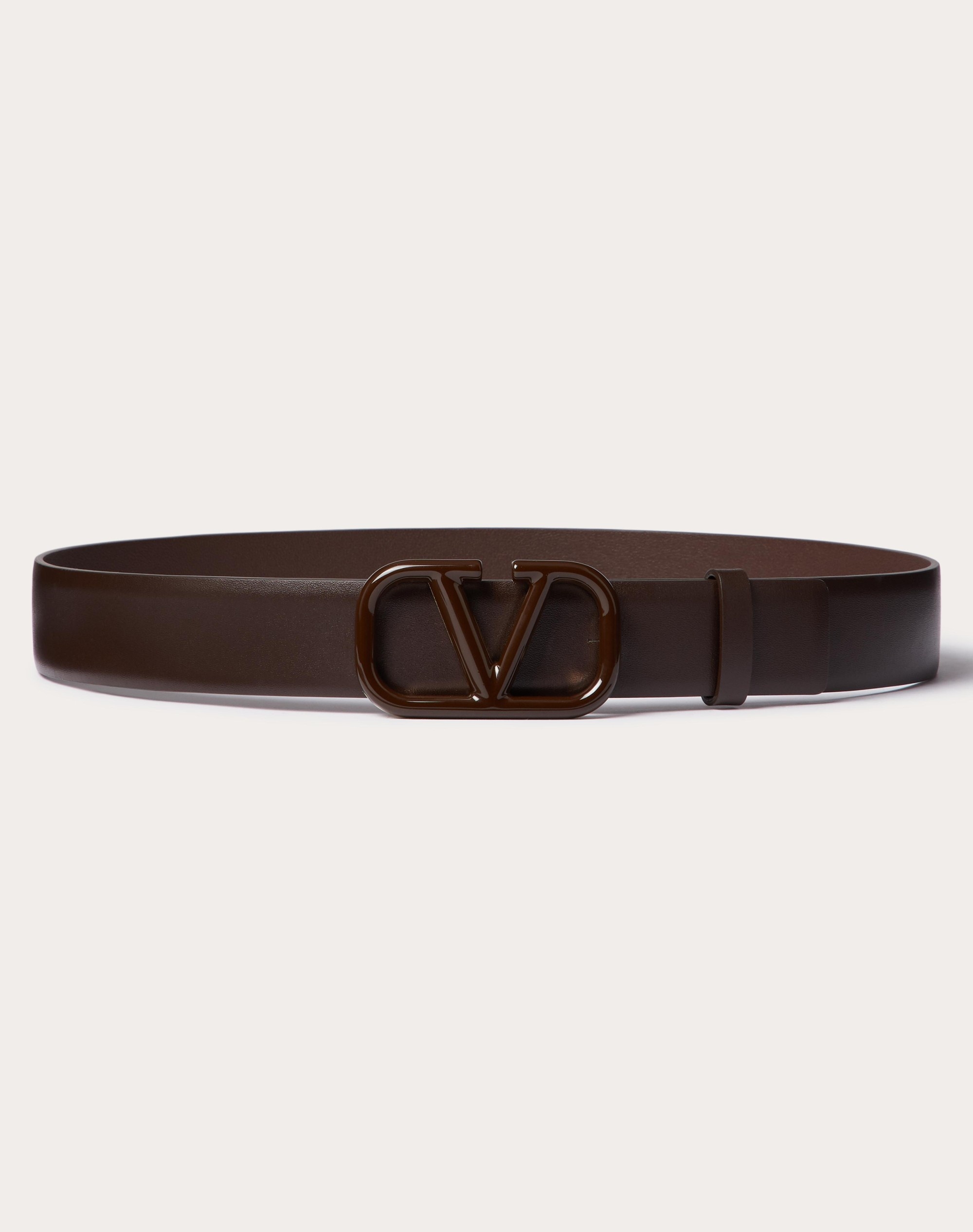 Valentino VLOGO SIGNATURE BELT IN SHINY CALFSKIN 30MM