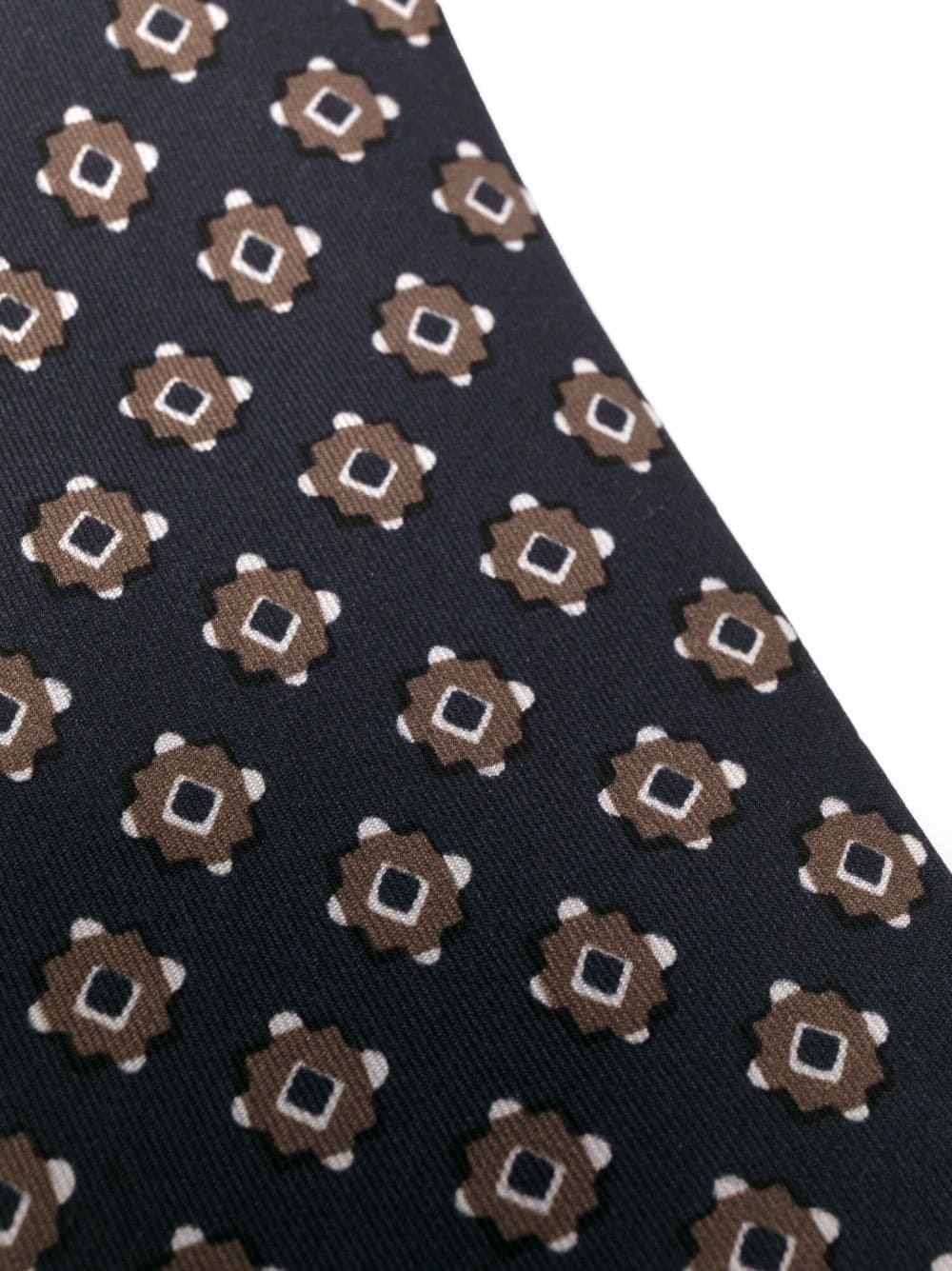 geometric-pattern silk tie - 2