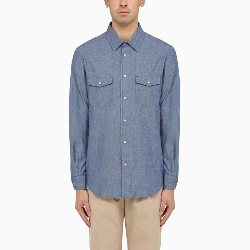 Light blue cotton shirt - 1