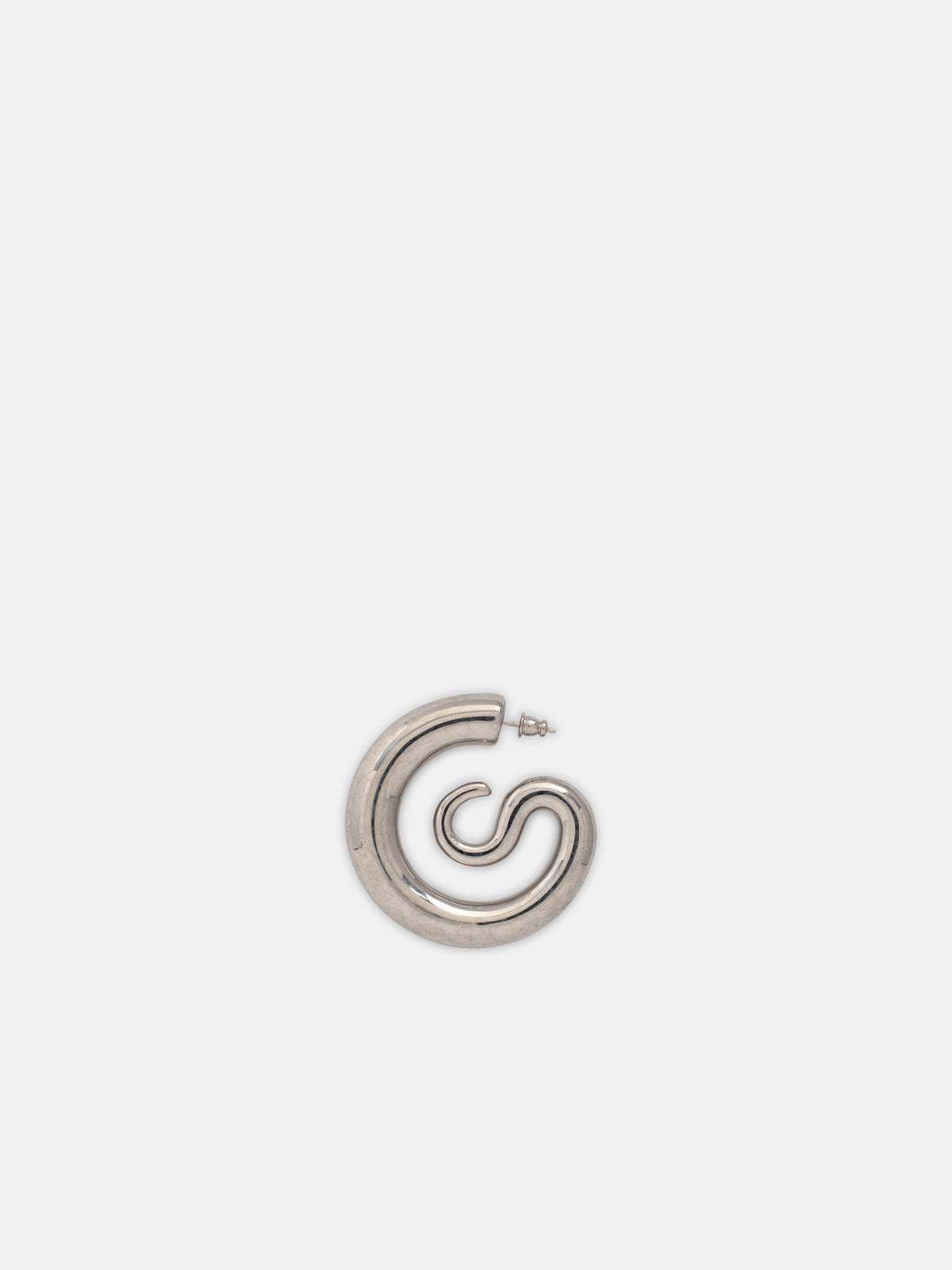 SILVER 'SERPENT HOOPS MEDIUM' EARRINGS - 2