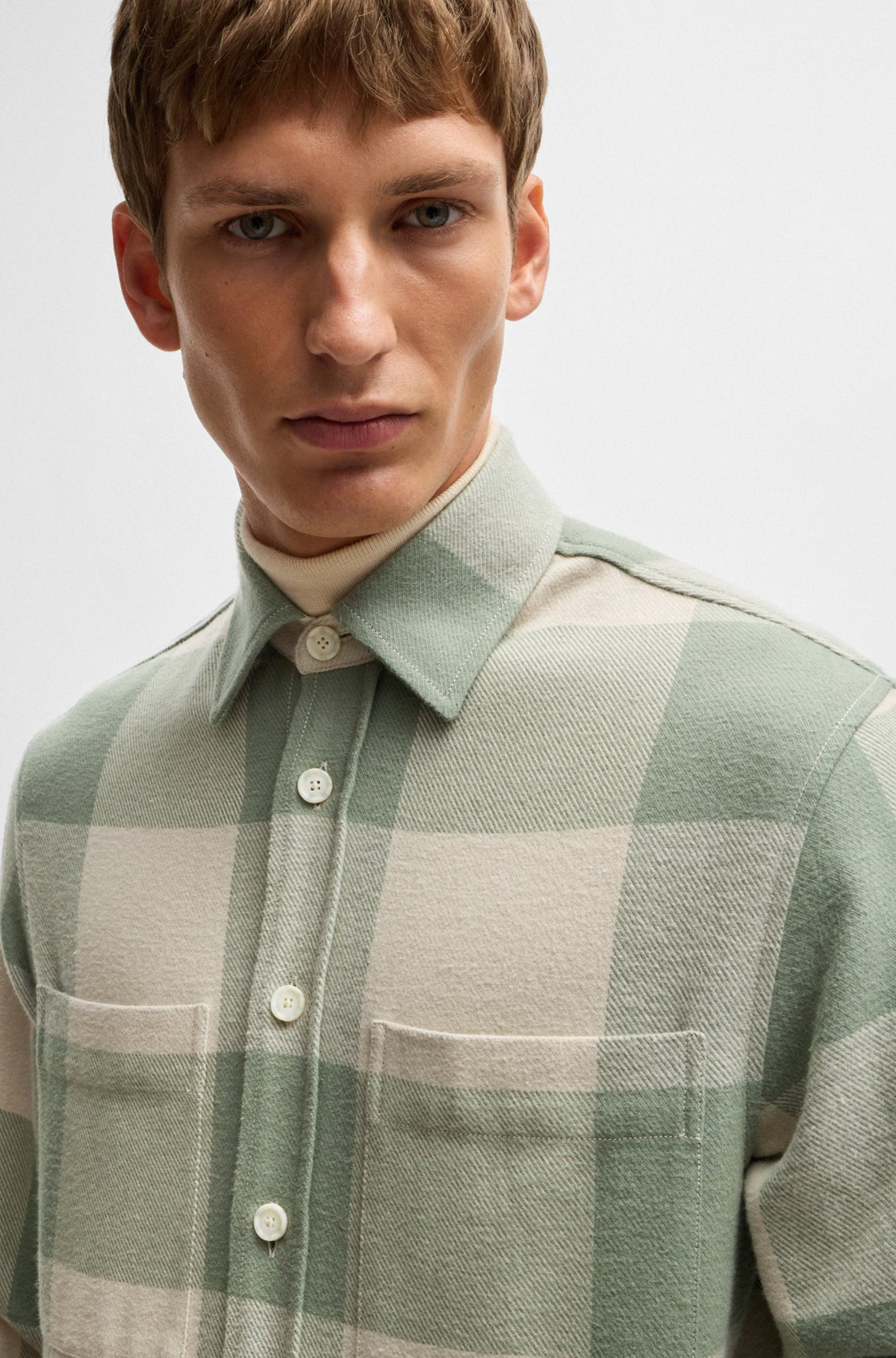RELAXED-FIT SHIRT IN CHECKED COTTON FLANNEL - 3