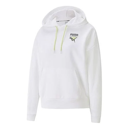 (WMNS) PUMA Tailored For Sport Hoodie 'White Black Green' 599056-02 - 1