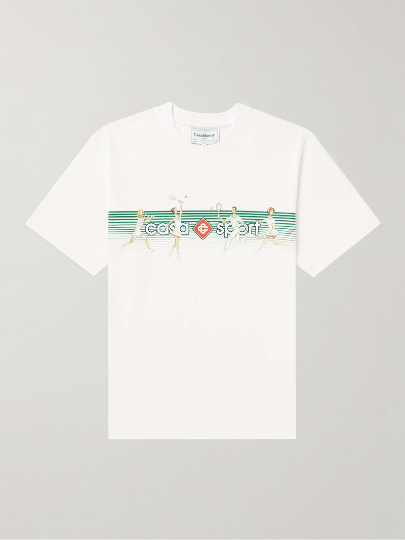 Logo-Print Striped Organic Cotton-Jersey T-Shirt 1