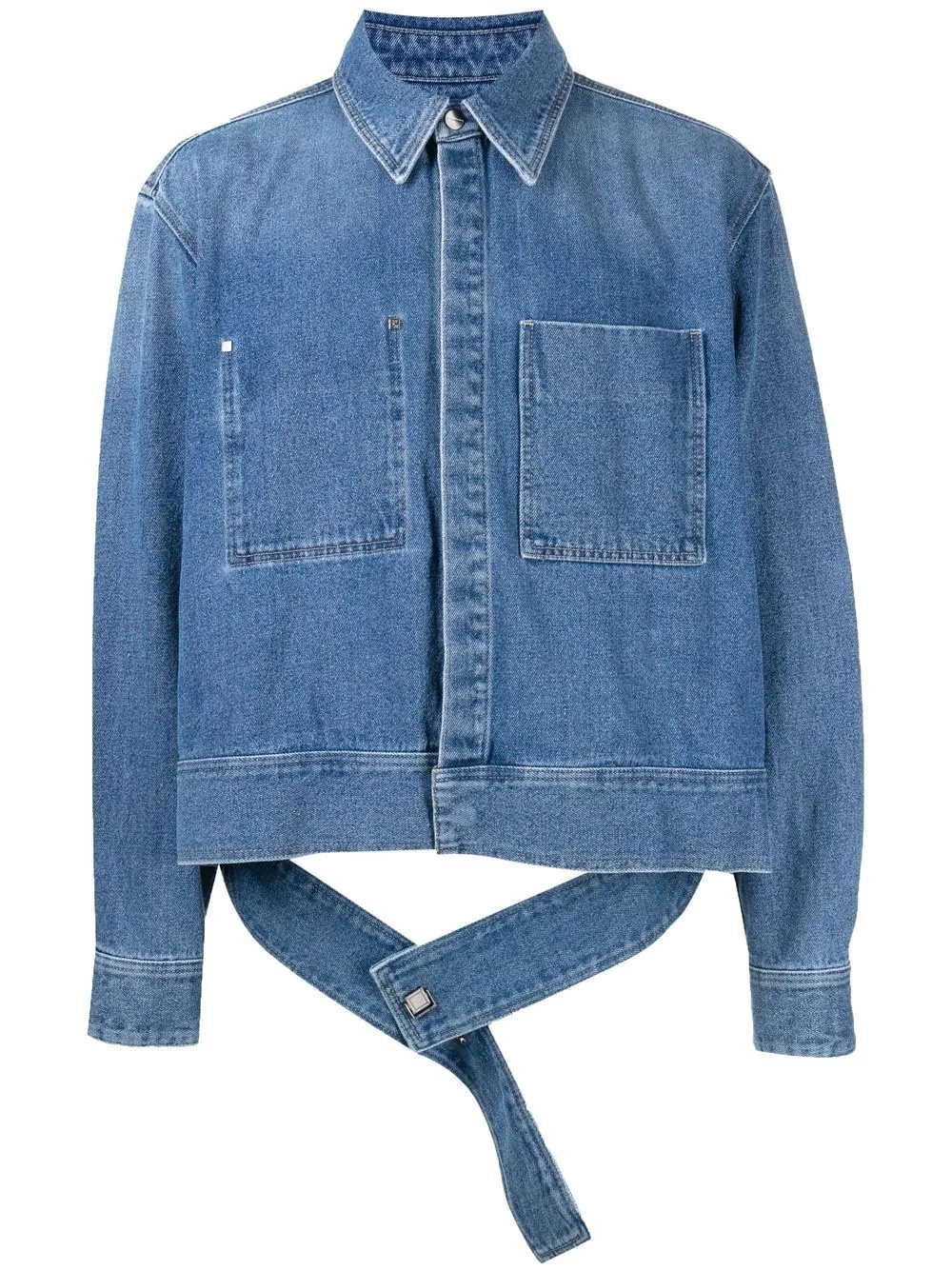 logo-plaque denim jacket - 1