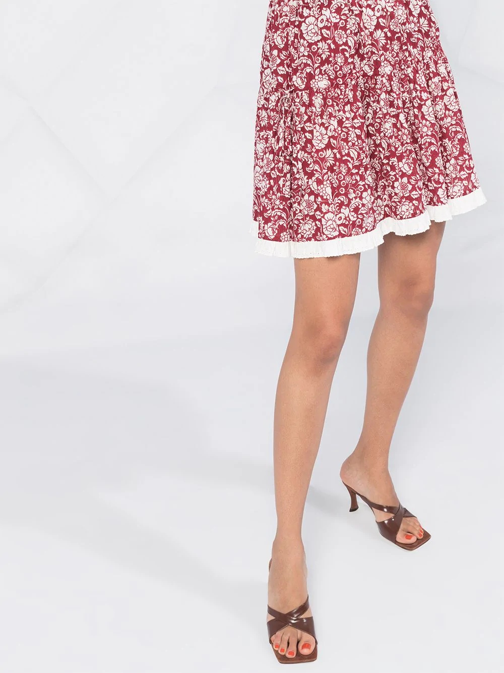 floral-print cotton skirt - 5